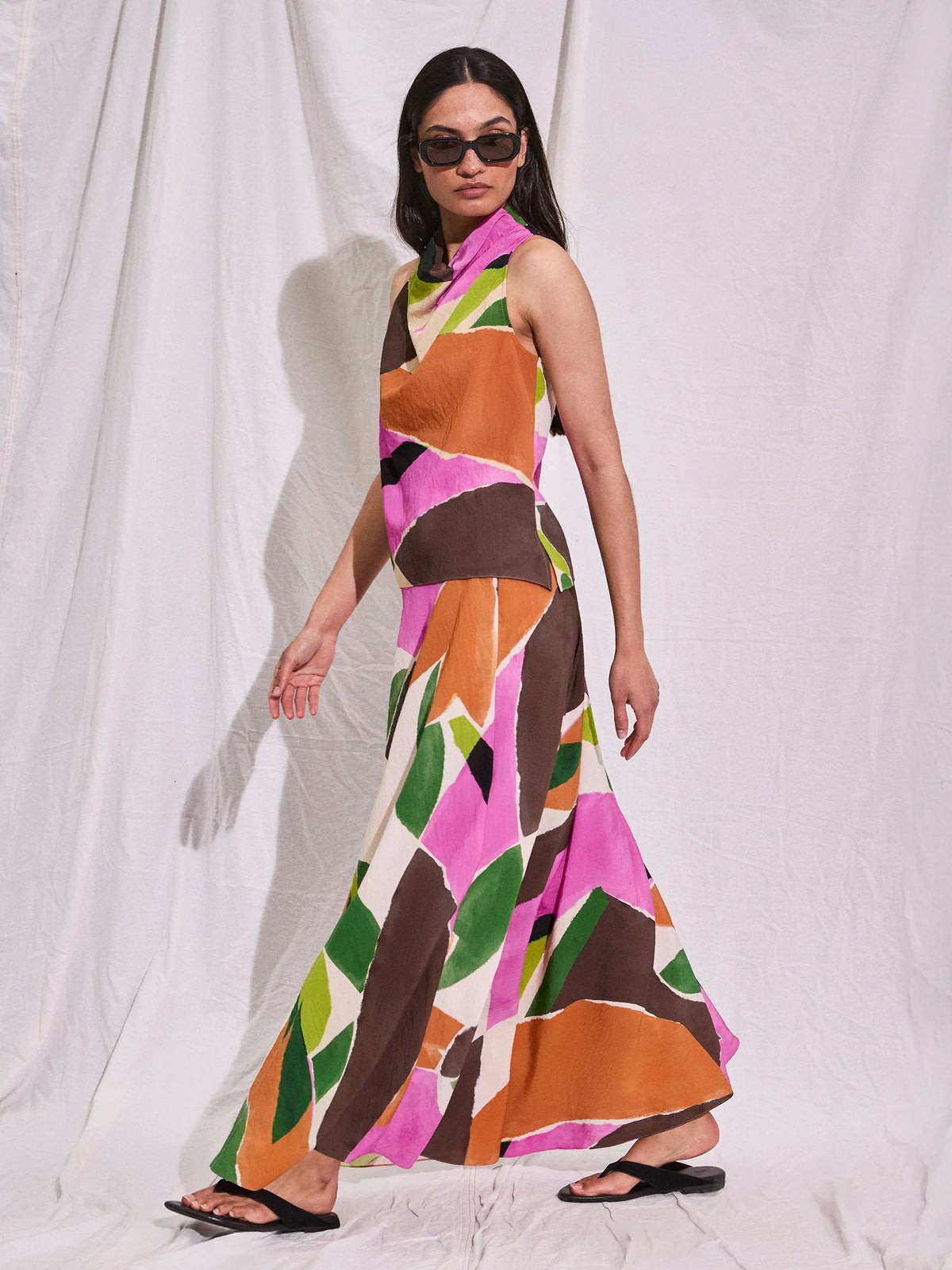 Abstract Geo-Print Maxi Skirt
