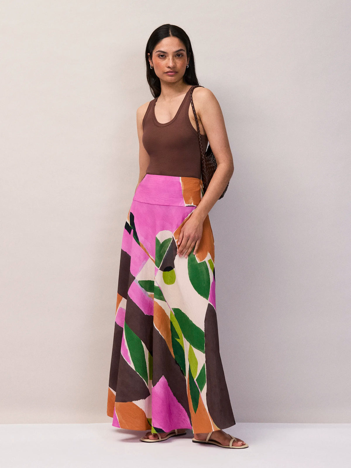 Abstract Geo-Print Maxi Skirt