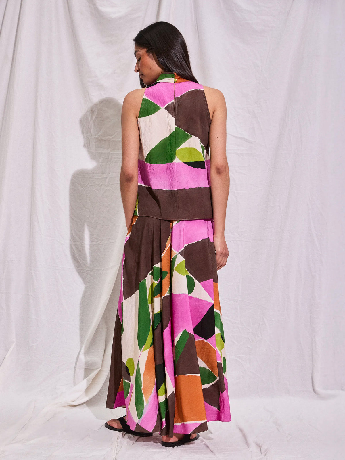 Abstract Geo-Print Maxi Skirt
