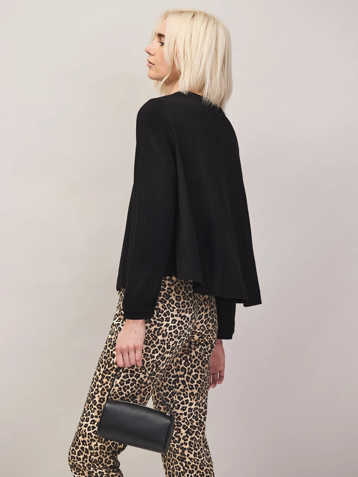 Black cotton long sleeve top