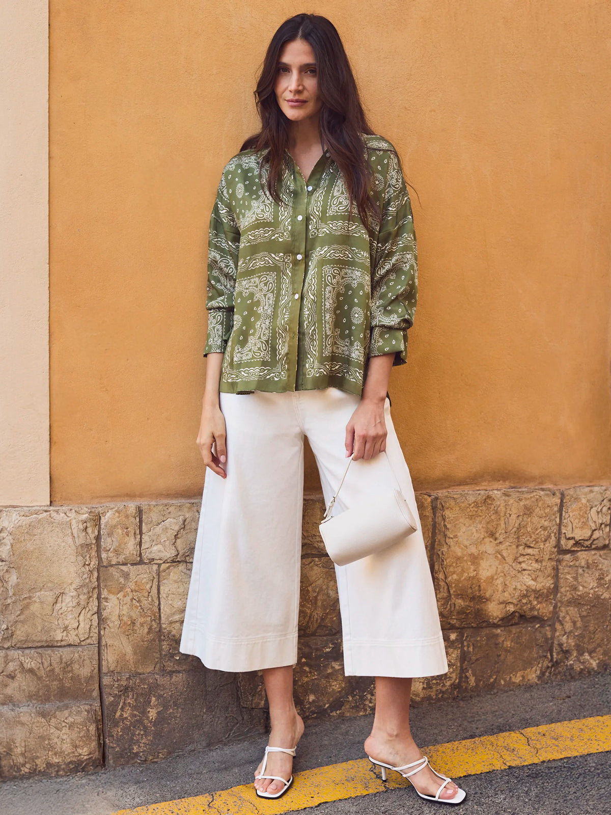 Petite White Denim Culottes