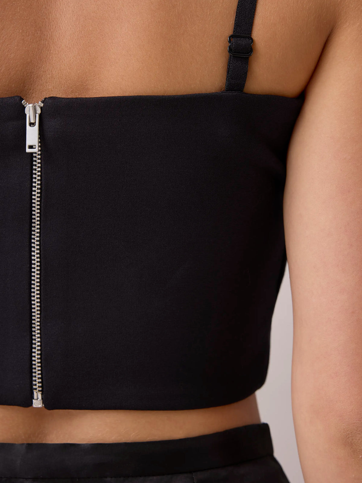 Black Ponte Detachable Strap Top