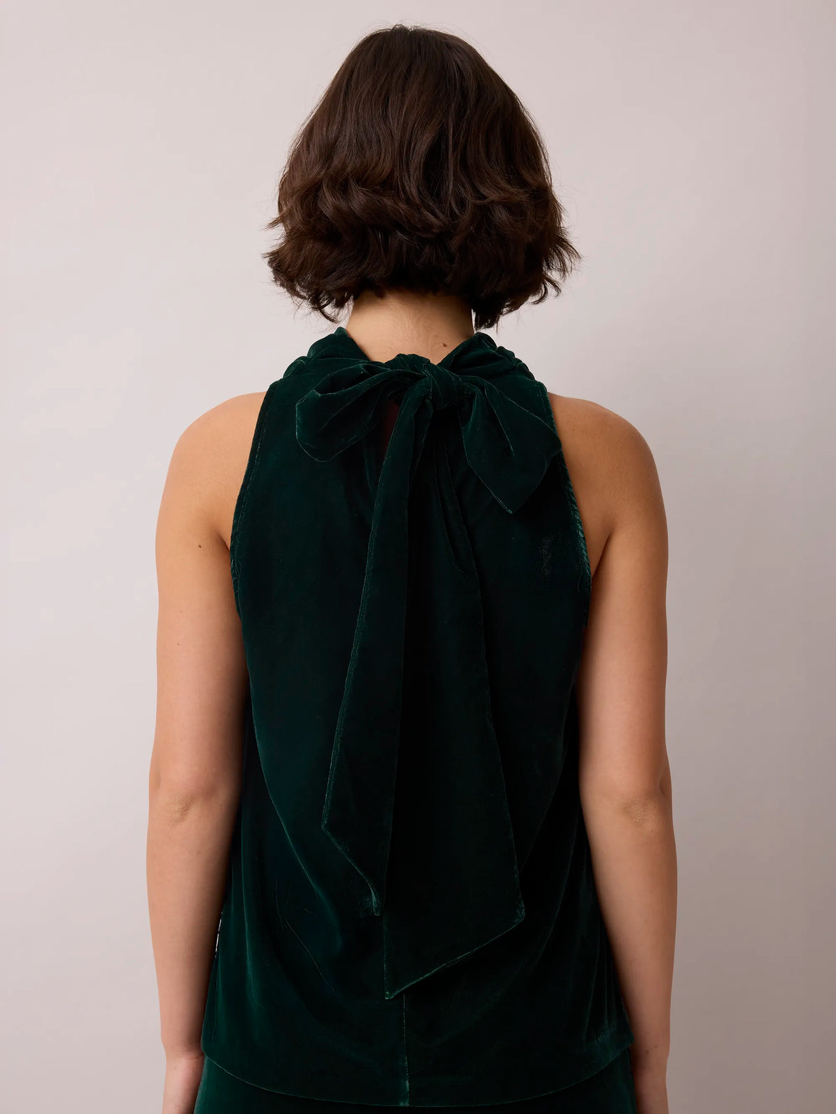Green Velvet Cowl Top