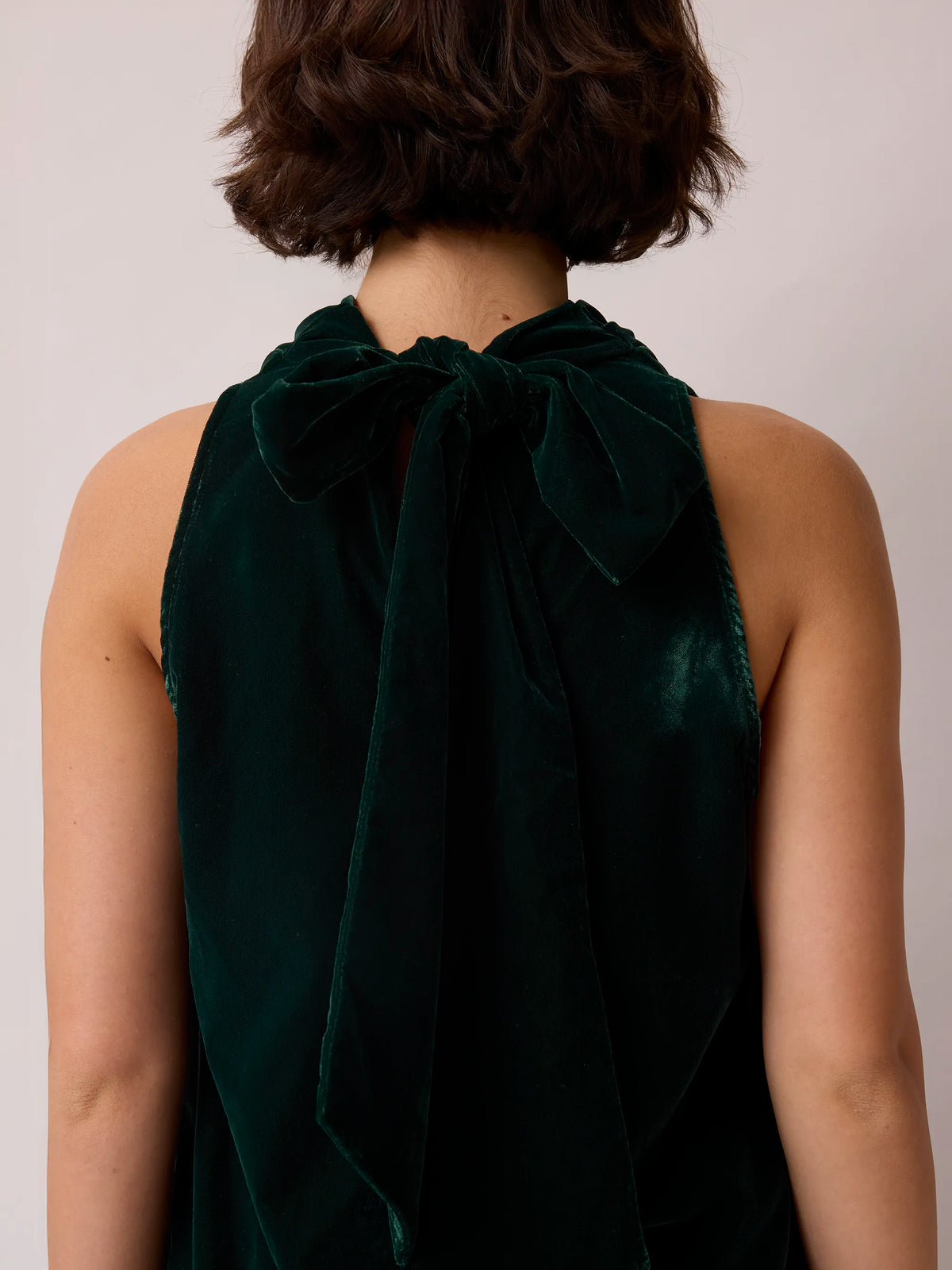 Green Velvet Cowl Top
