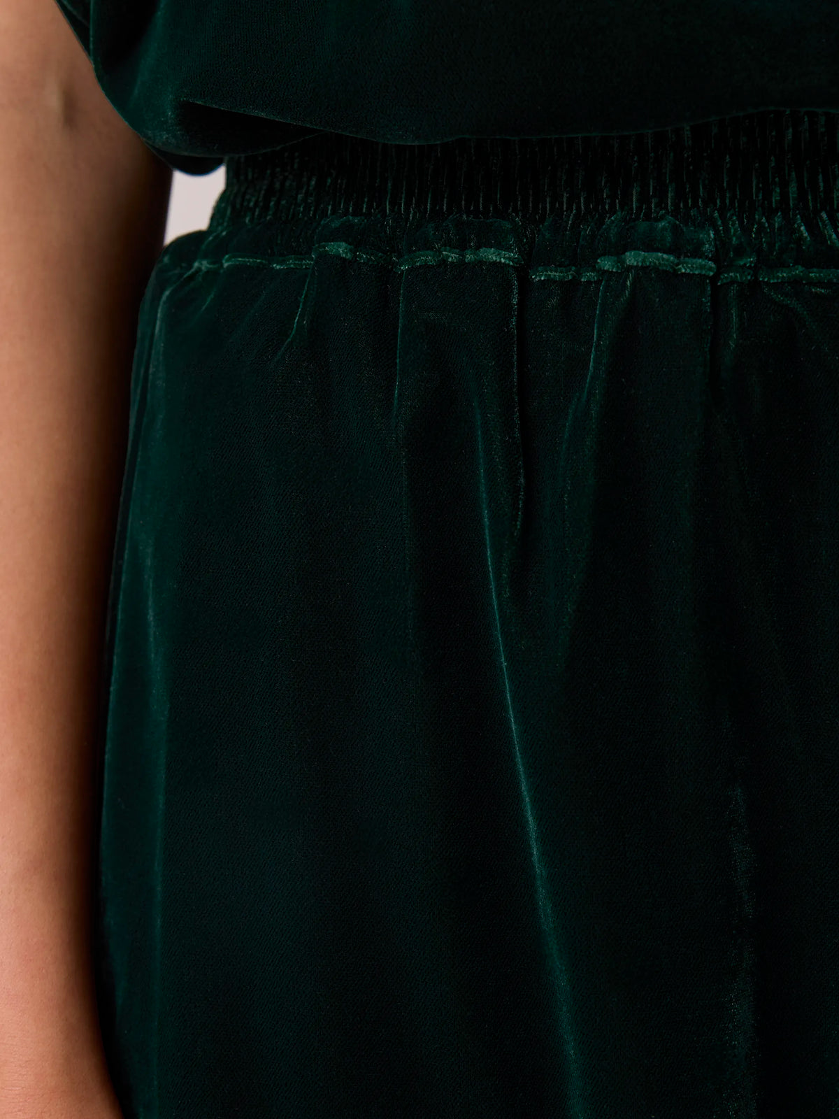 Petite Green Velvet Balloon Trousers