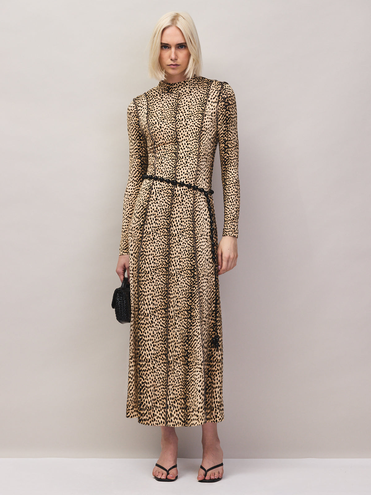 Petite Animal Print Seam Detail Dress