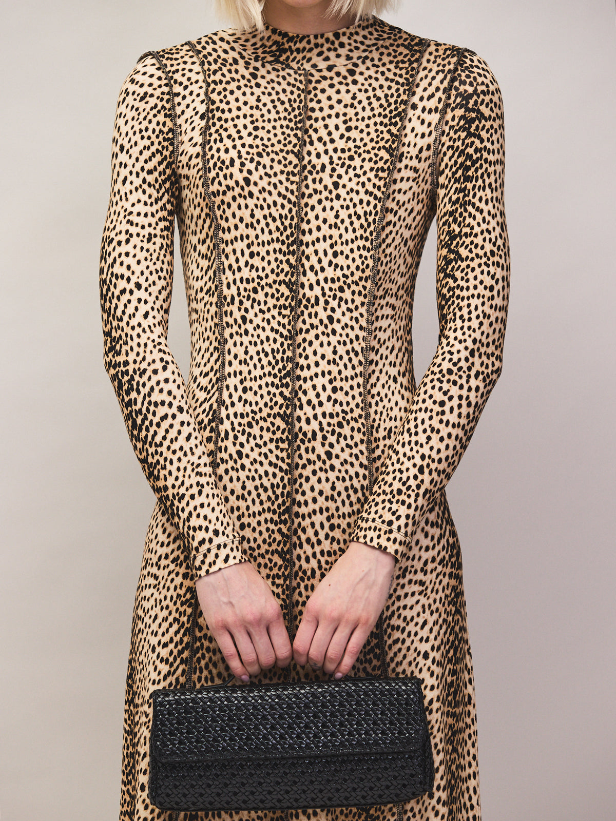 Petite Animal Print Seam Detail Dress