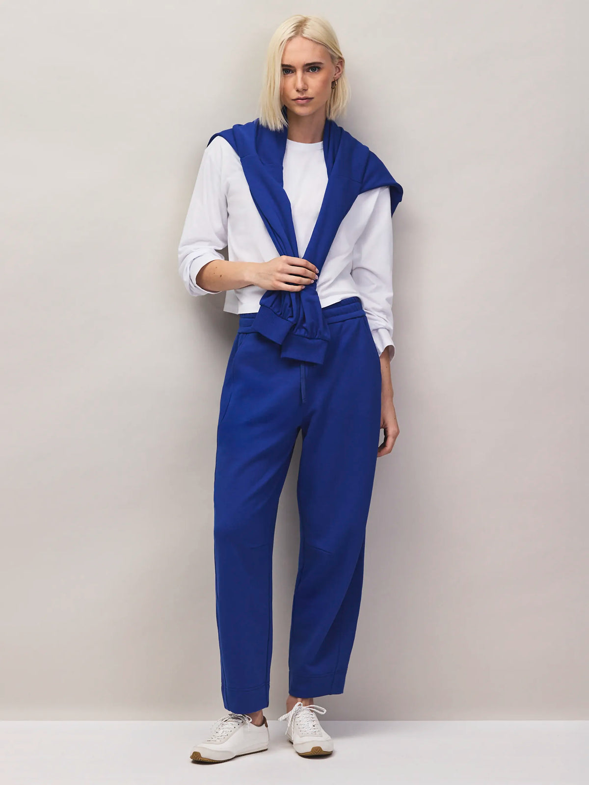 Blue barrel leg sweatpants