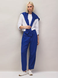 Blue barrel leg sweatpants