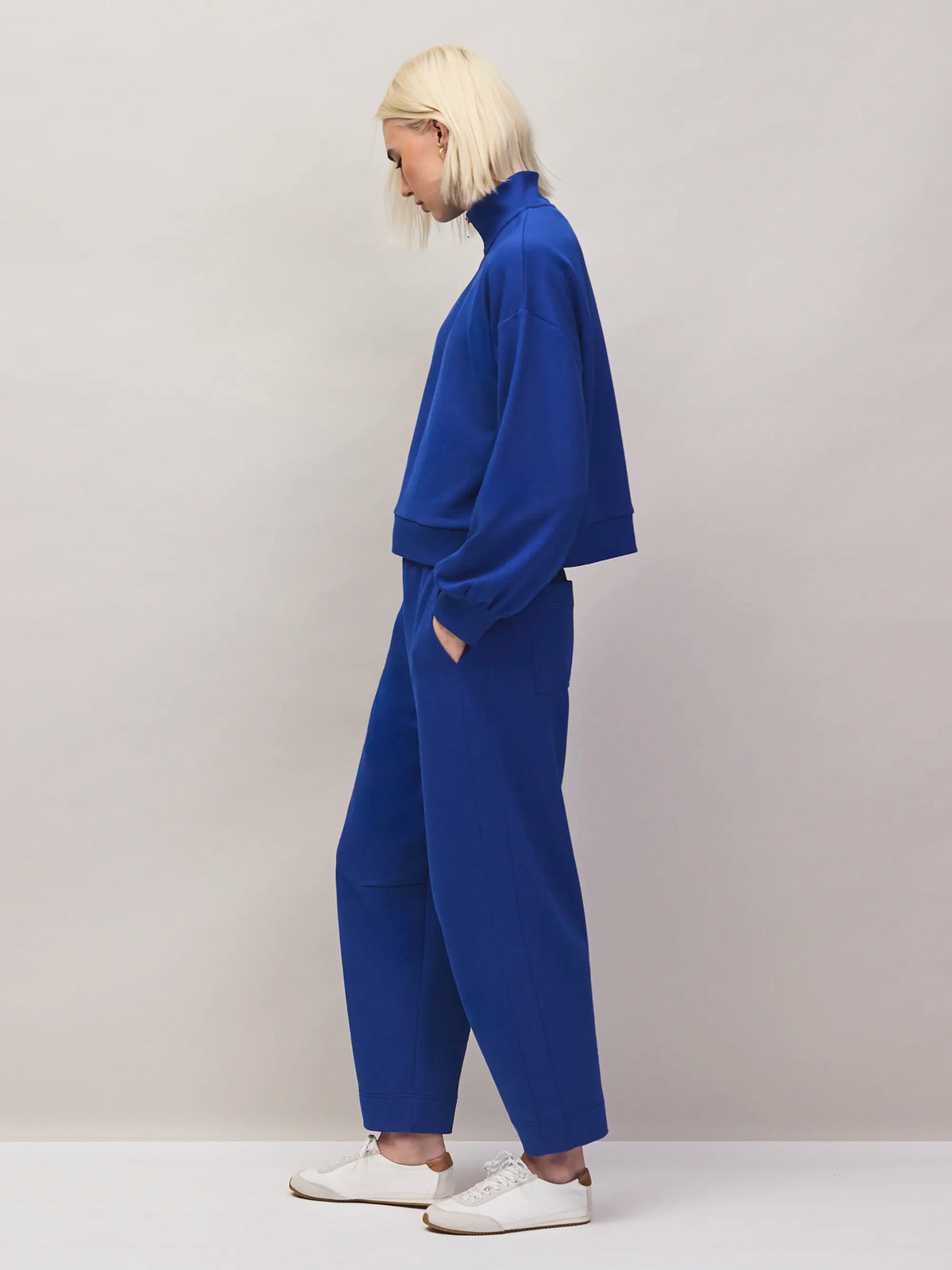 Petite Blue Barrel-Leg Sweatpants