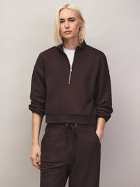 Brown Half-Zip Sweatshirt