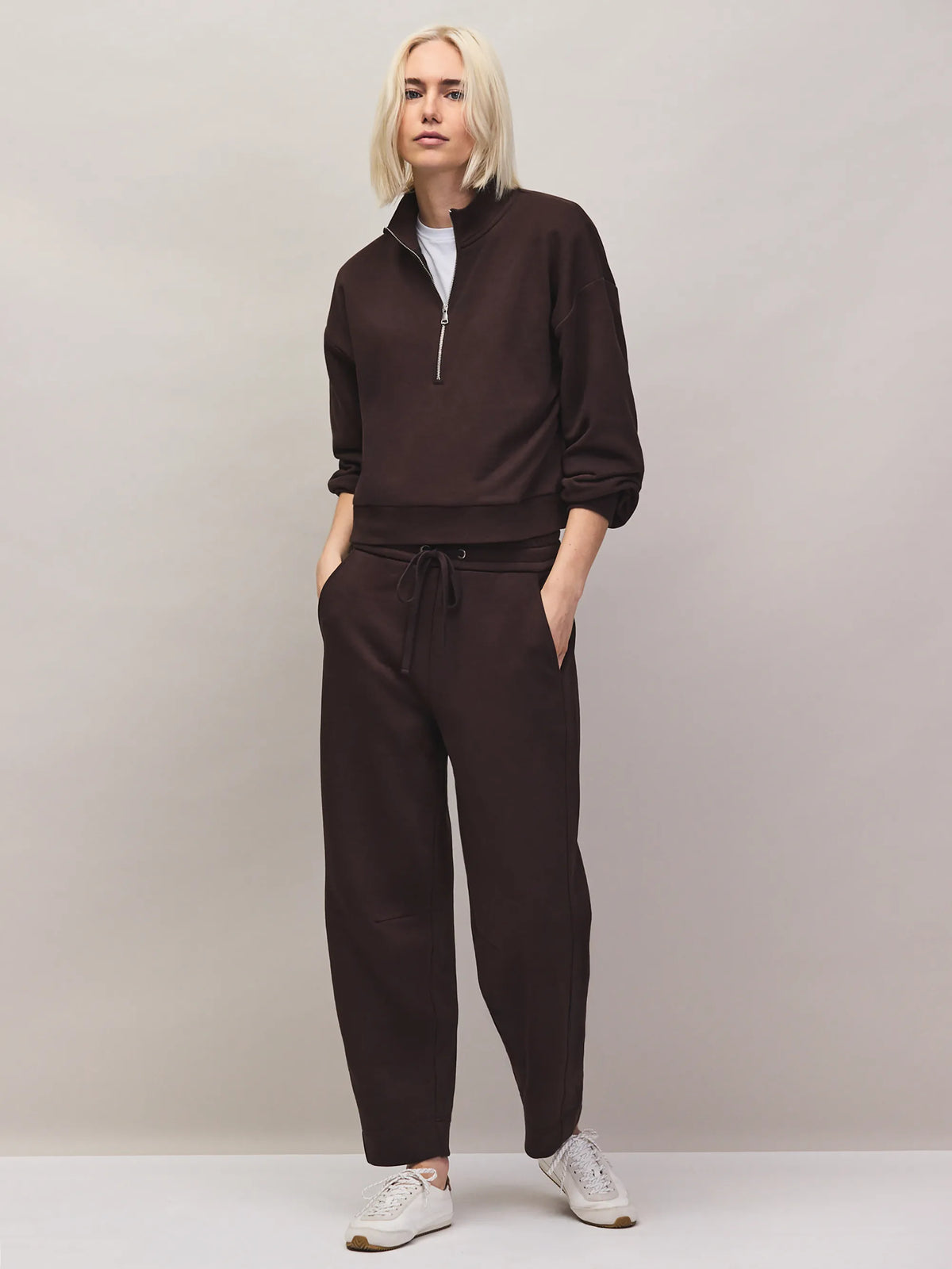 Brown barrel leg sweatpants