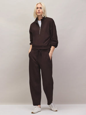 Brown barrel leg sweatpants