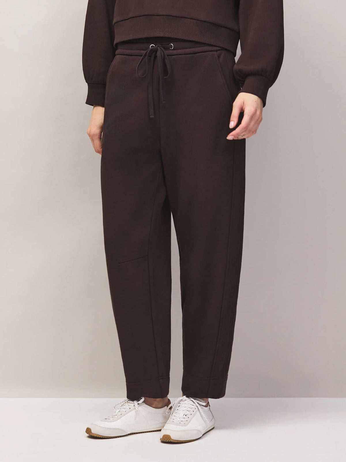 Brown barrel leg sweatpants