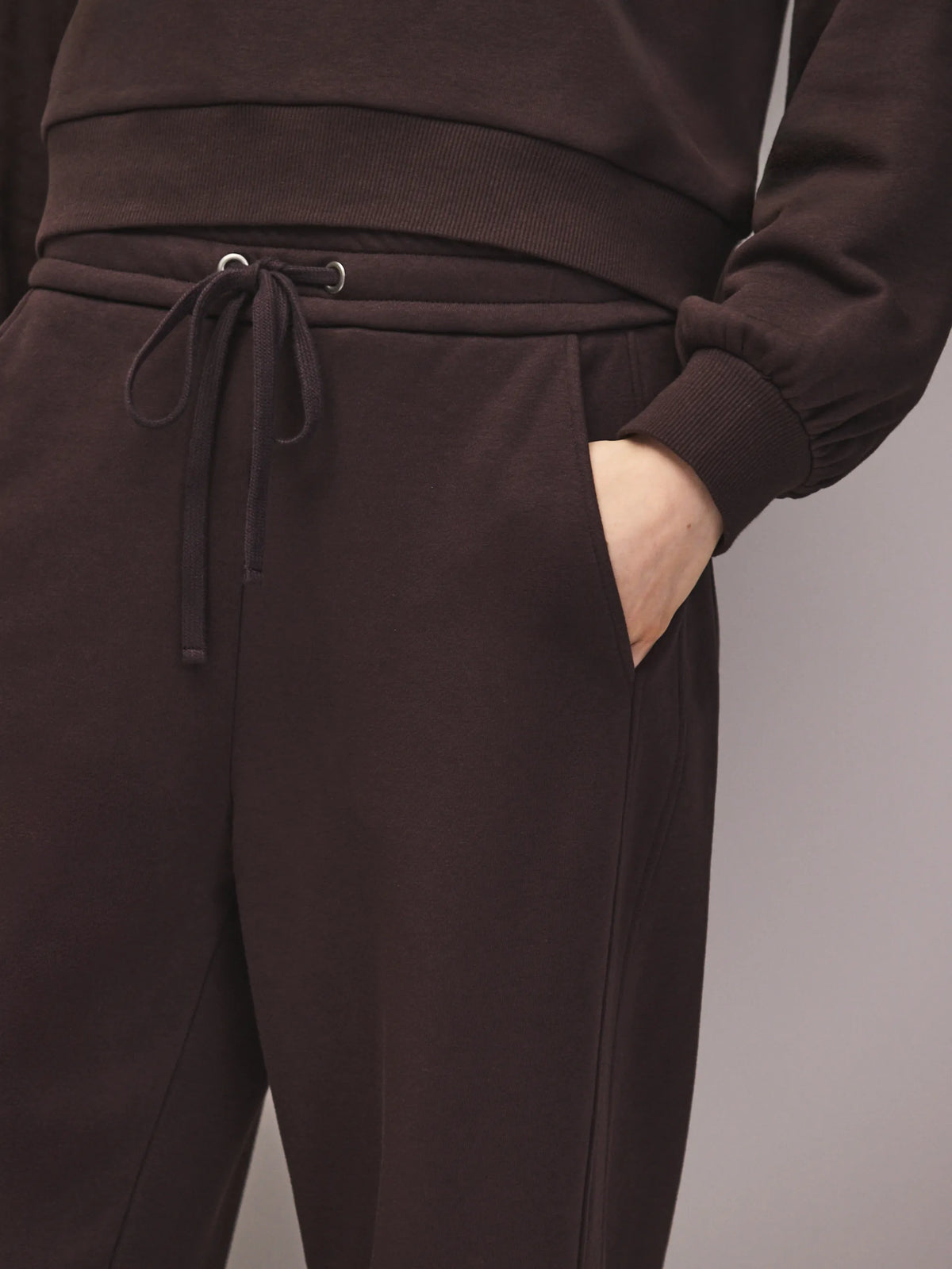 Brown barrel leg sweatpants