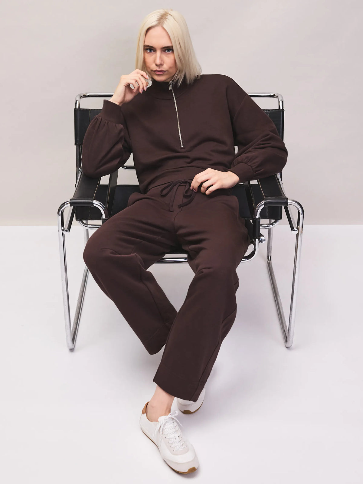 Brown barrel leg sweatpants