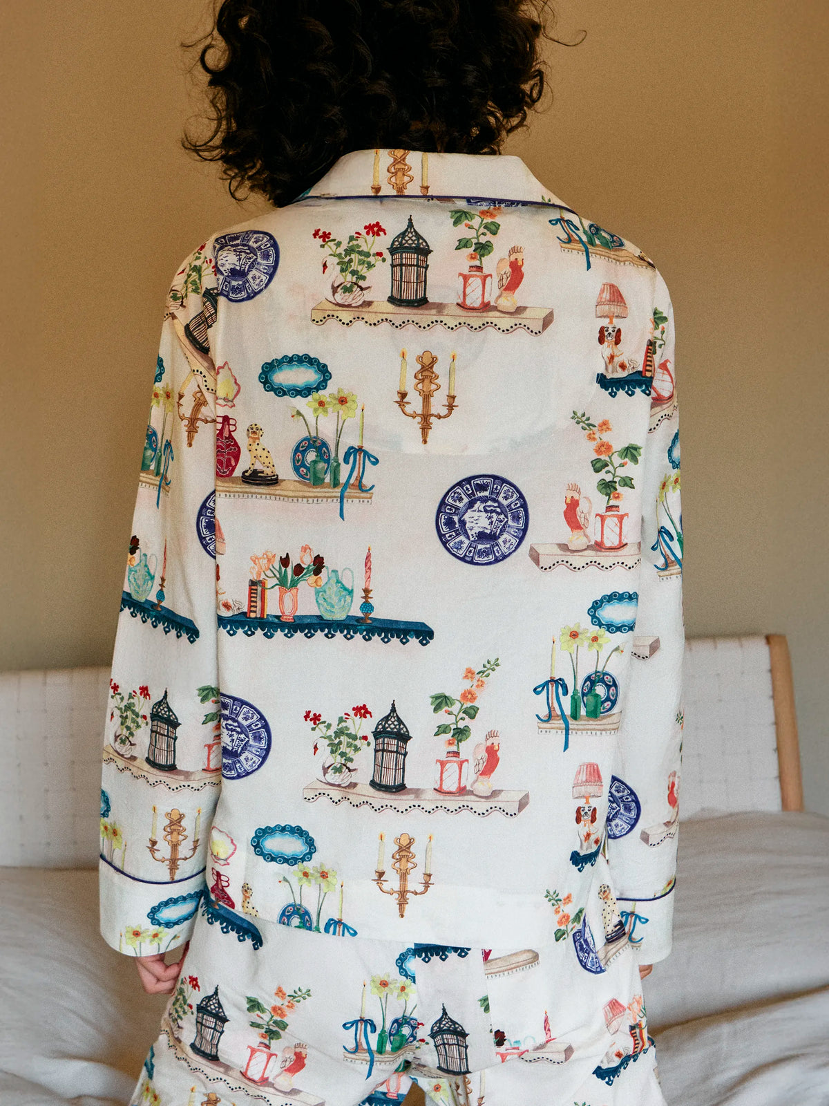 Ivory Curiosities Print Cotton Pyjamas & Sleep Mask