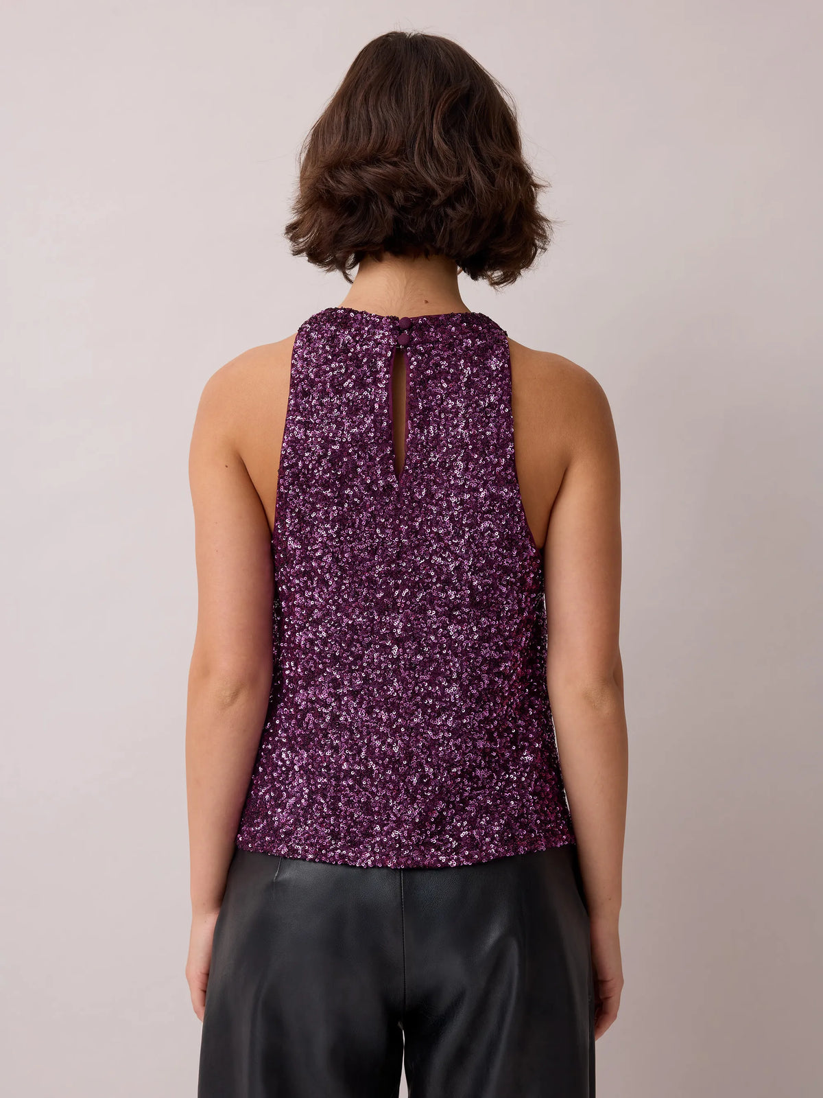 Purple Sequin Halter Top