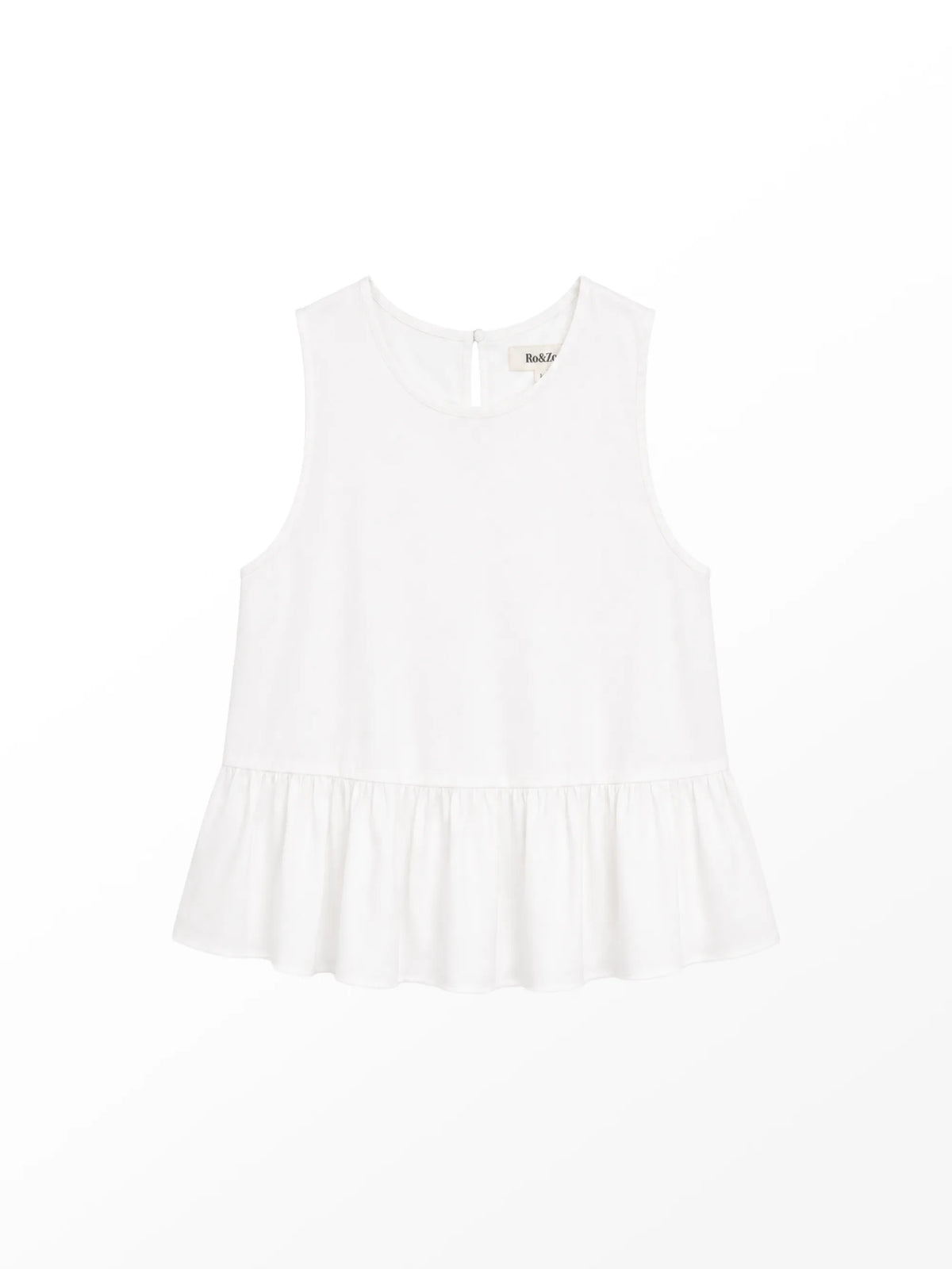 White Cotton Peplum Top