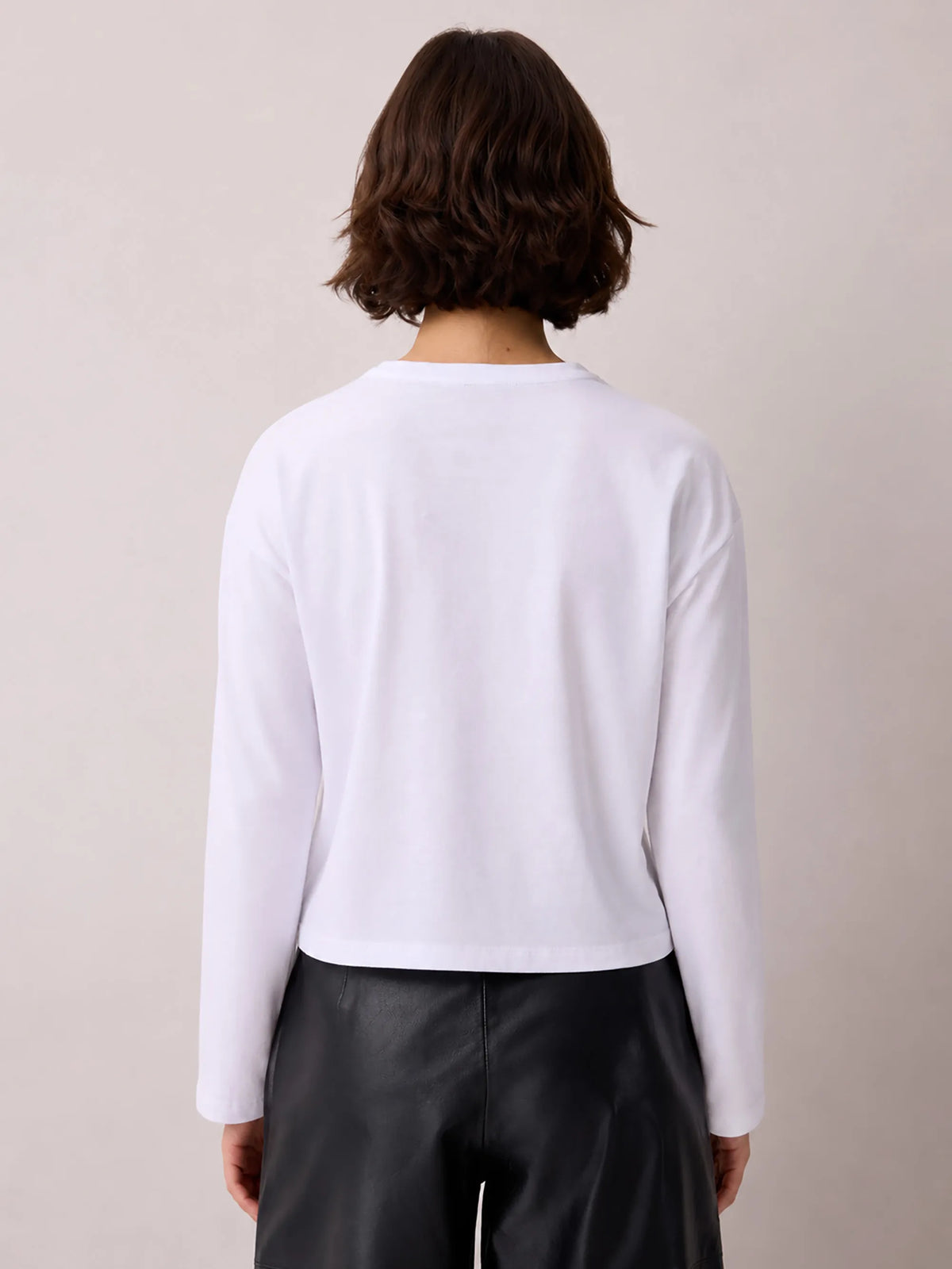 White Cotton Jersey Long Sleeve Baby T-Shirt