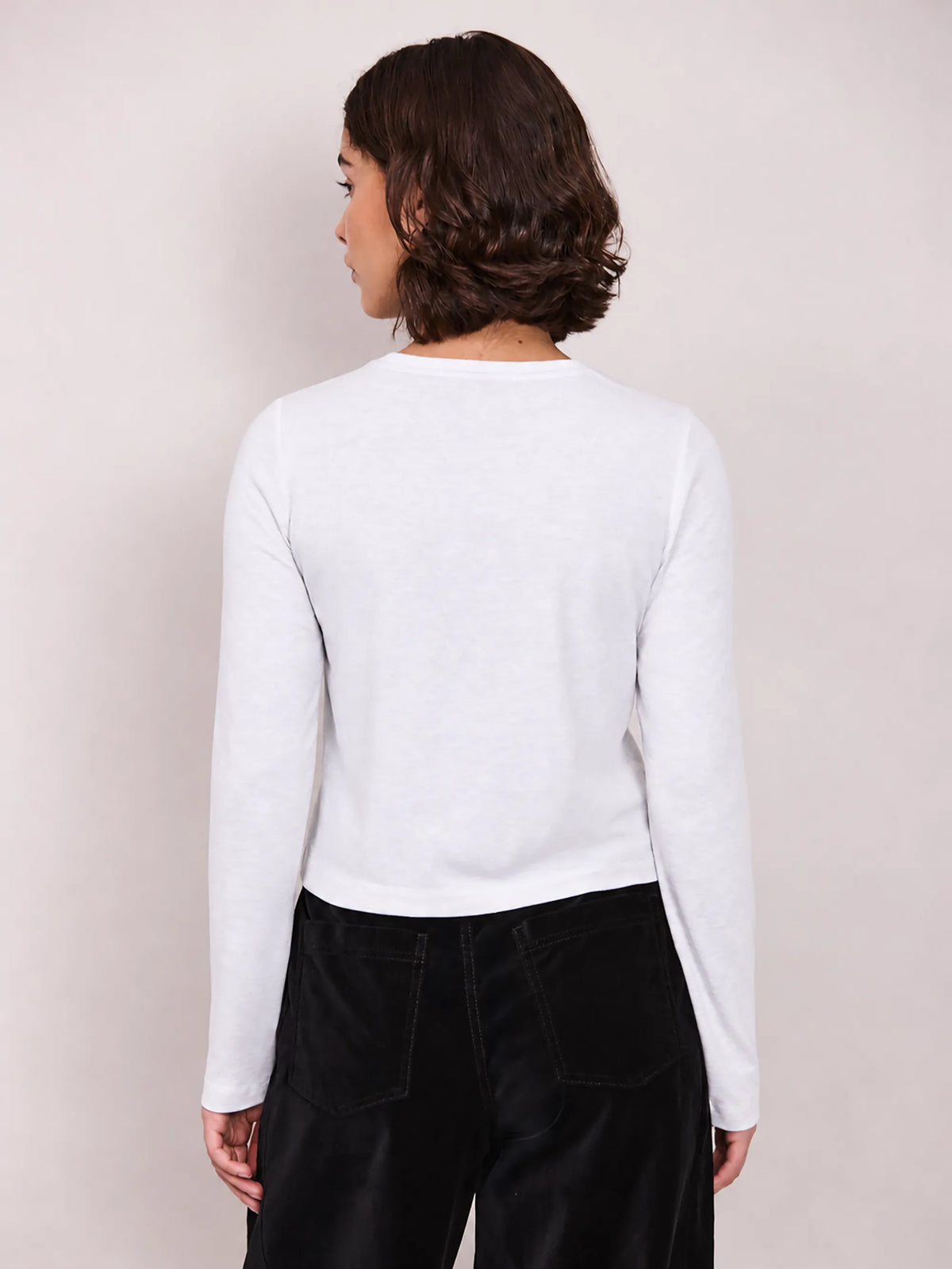 White Cotton Jersey Long Sleeve Baby T-Shirt
