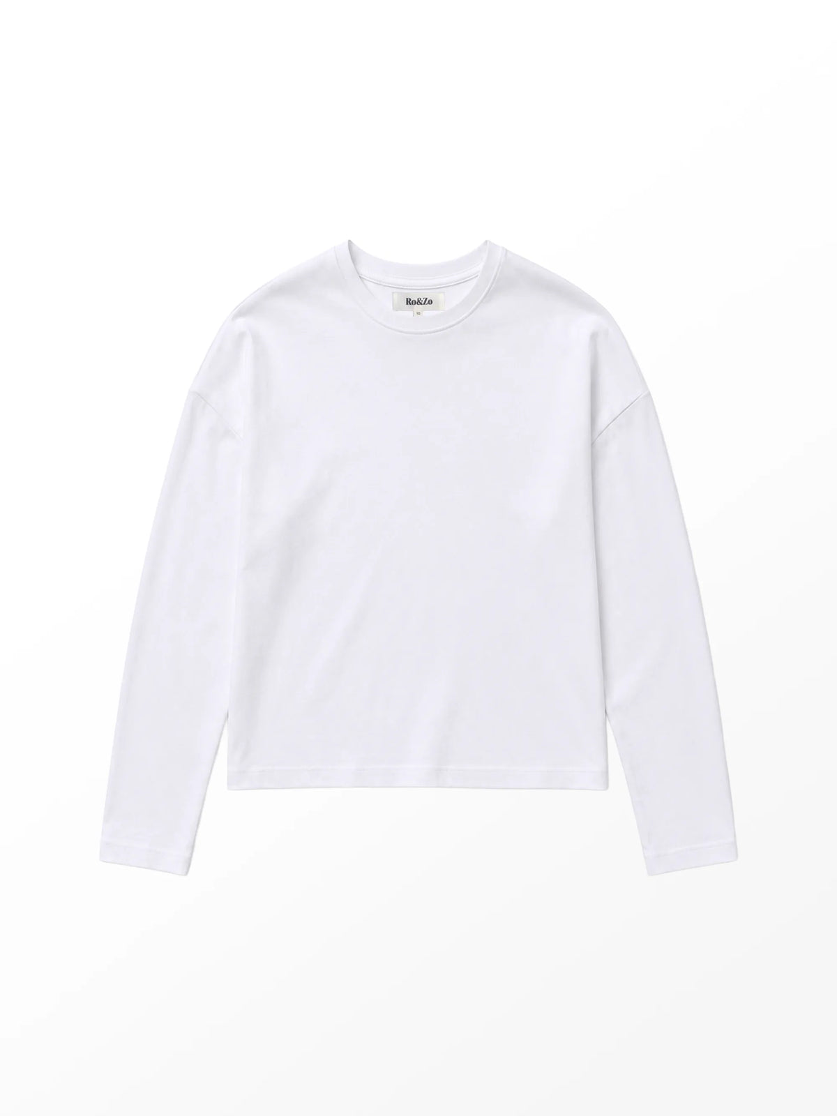 White Long-Sleeved Cotton T-Shirt