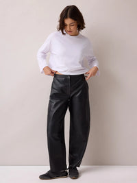White Long-Sleeved Cotton T-Shirt