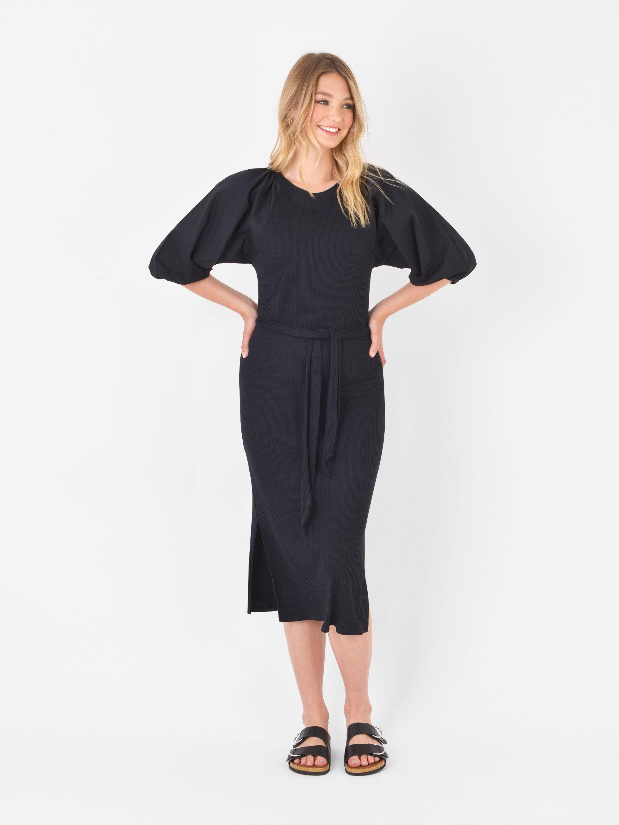 Jersey Contrast Puff Sleeve Dress – Ro&Zo