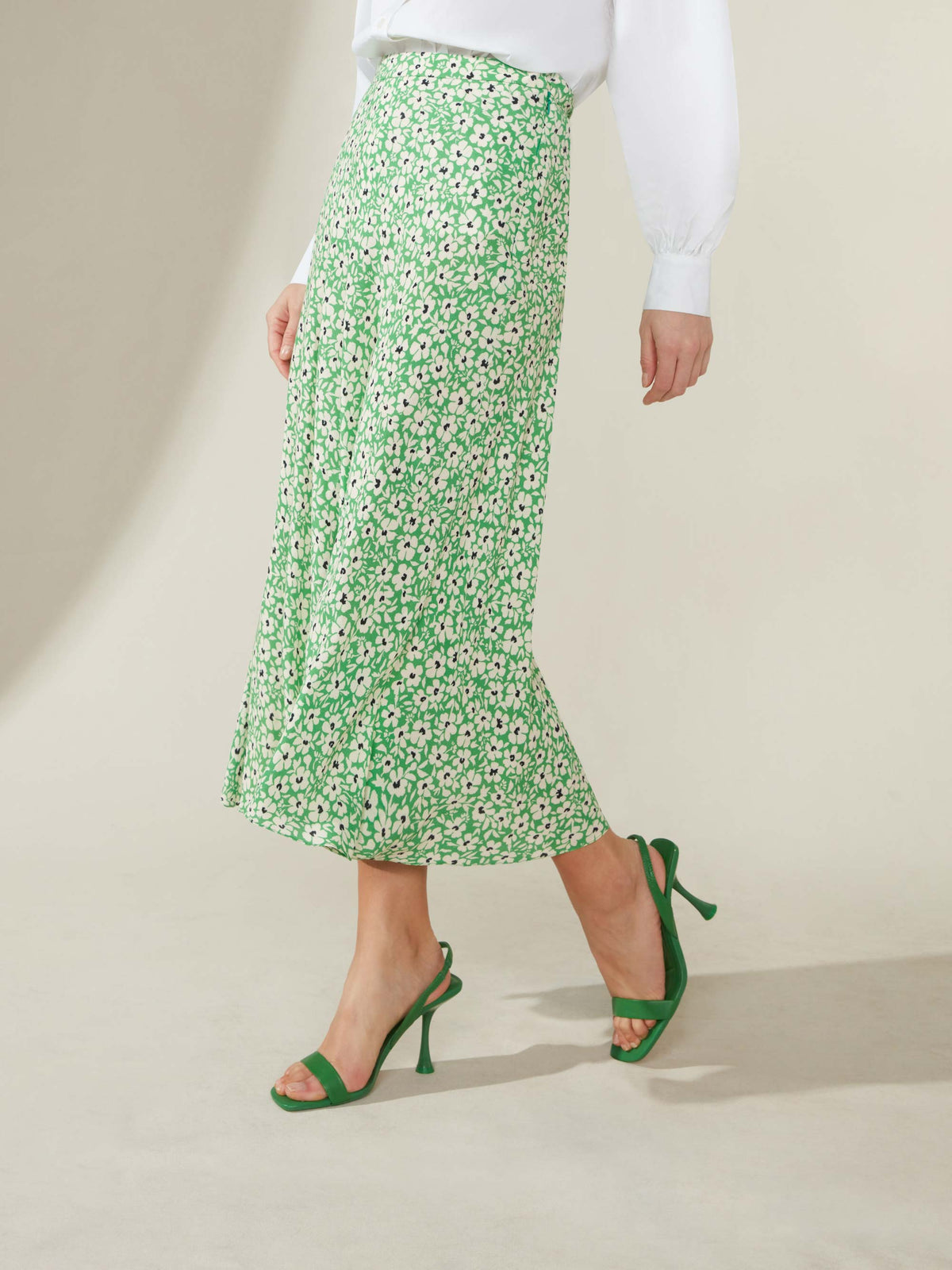 Green Ditsy Print Skirt