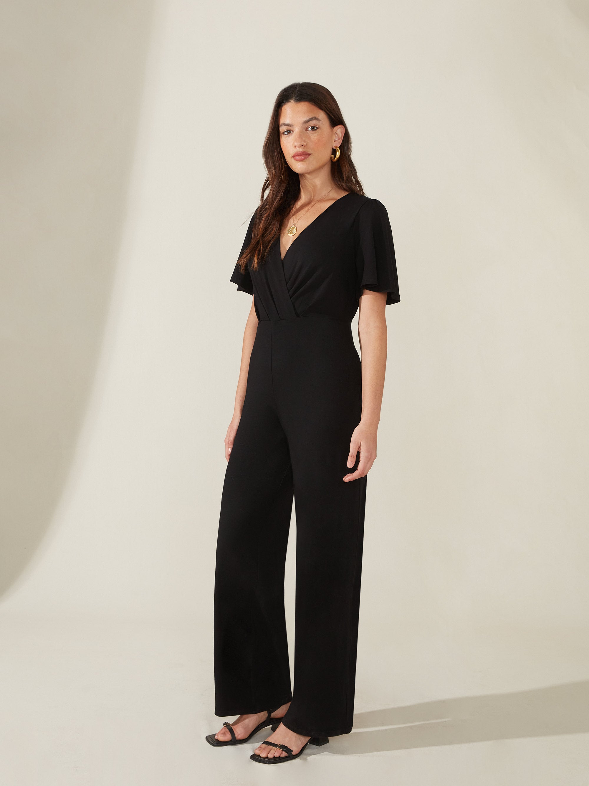 Womens black 2025 jersey jumpsuit