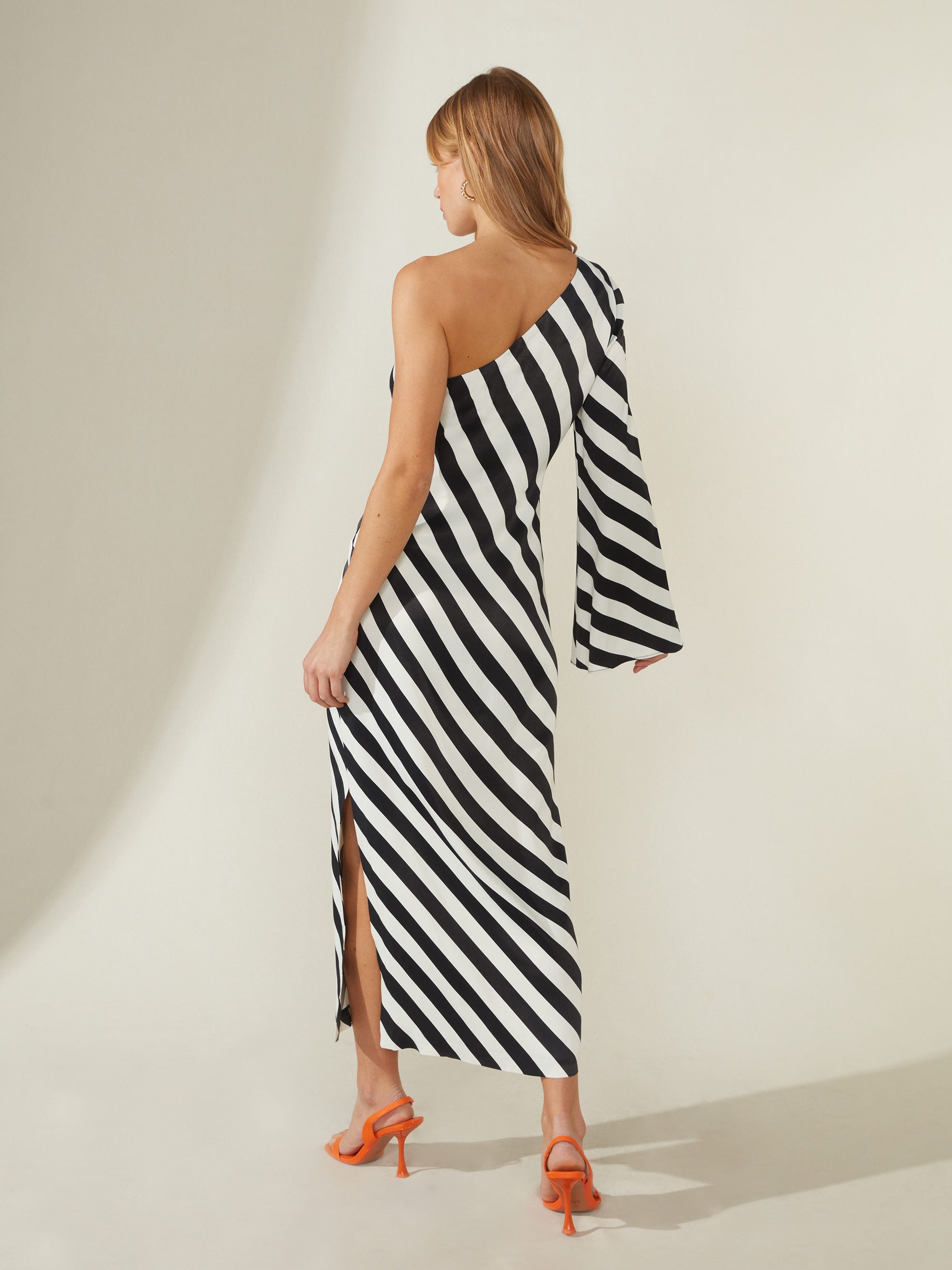 Shoulder shop stripe dress