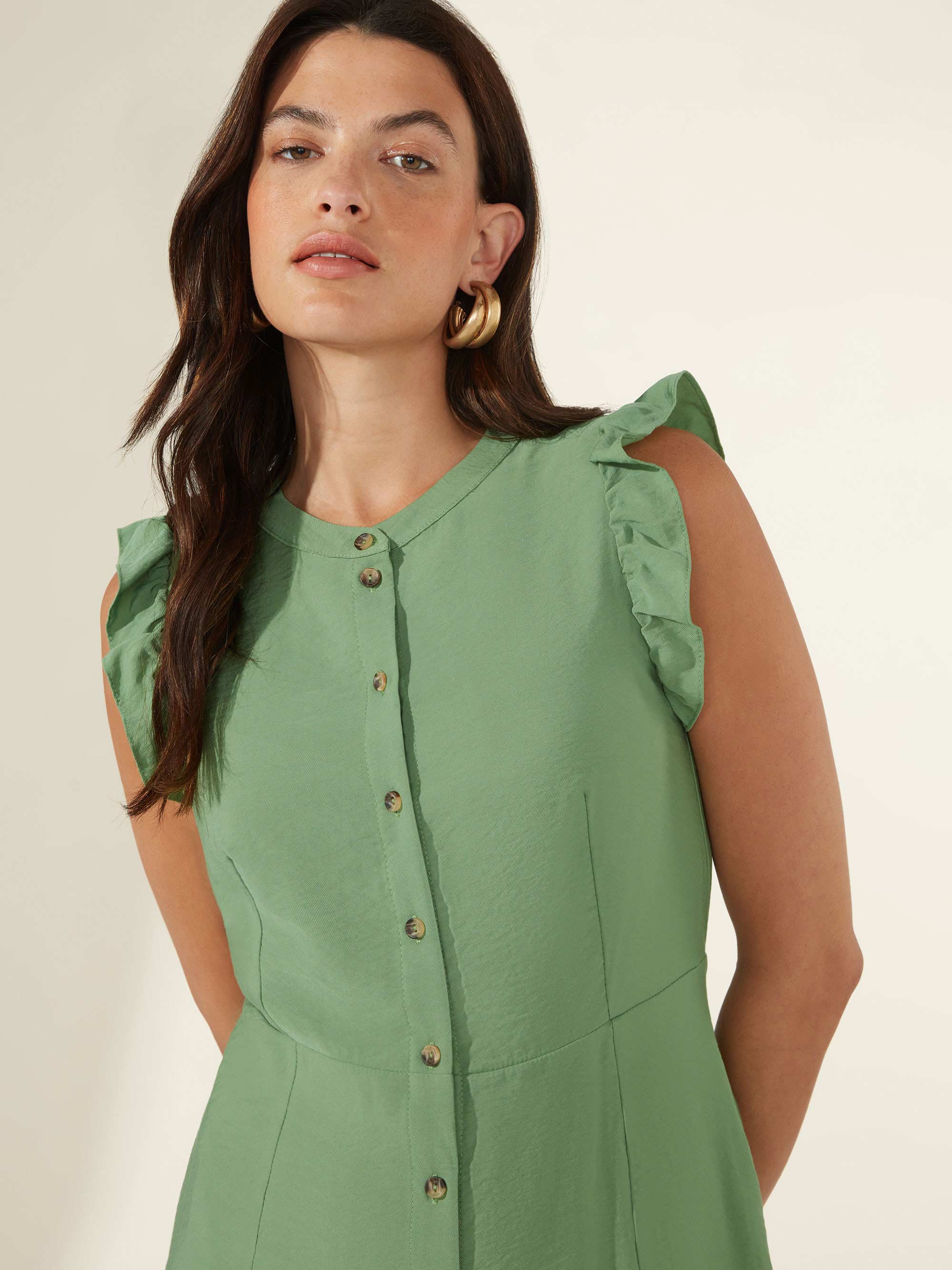 Frill sale shirt dress