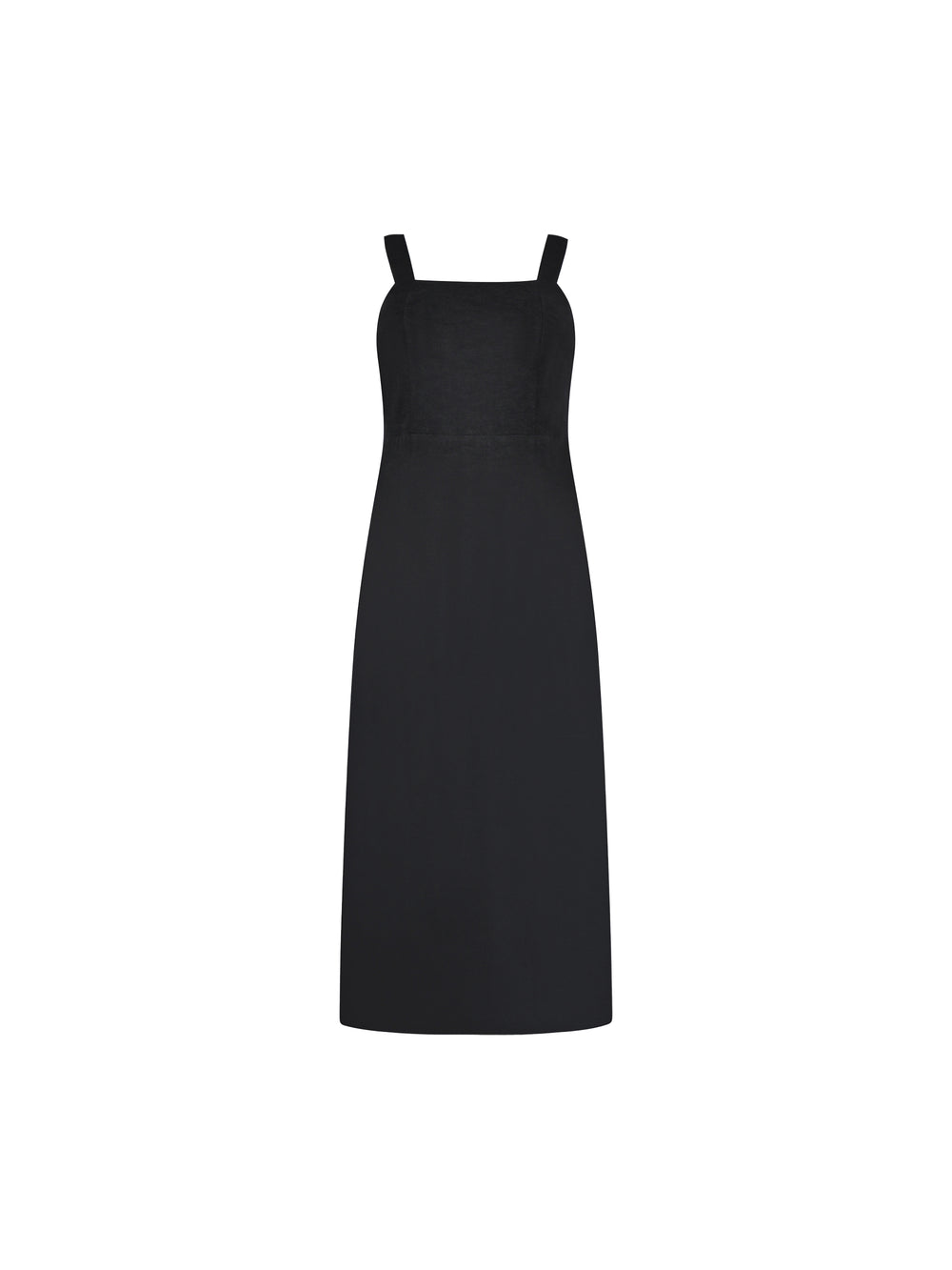 Black Linen Cami Dress, Linen Maxi dress Black - Linenbee
