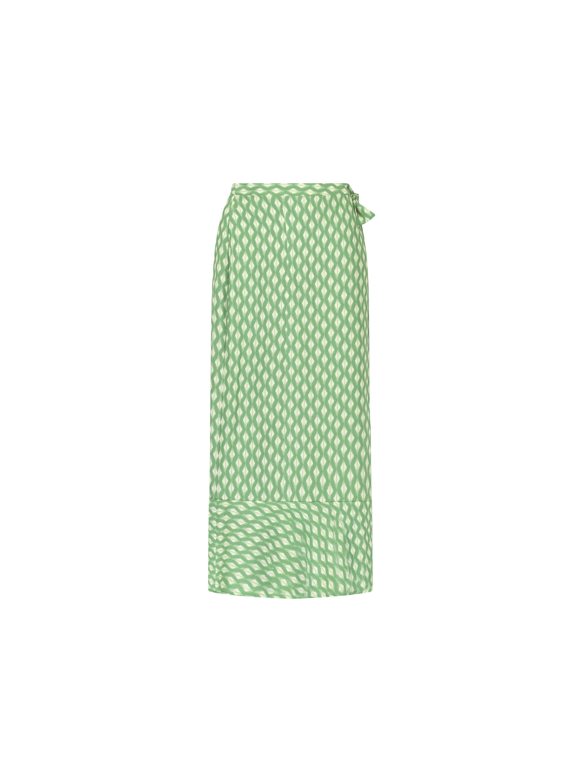 Green Diamond Print Wrap Skirt