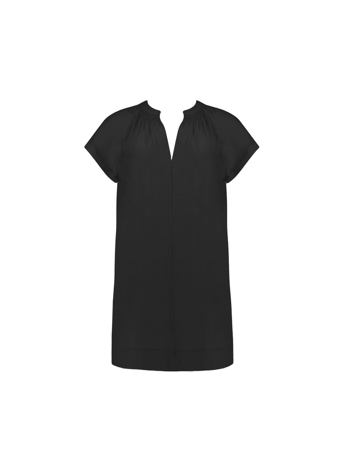 Black V Neck Short Dress