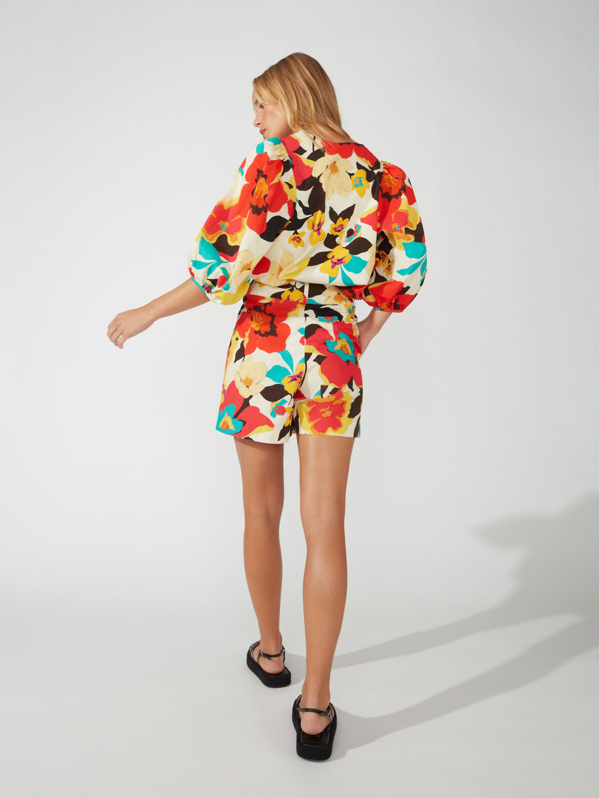 Tropical Print Floral Shorts