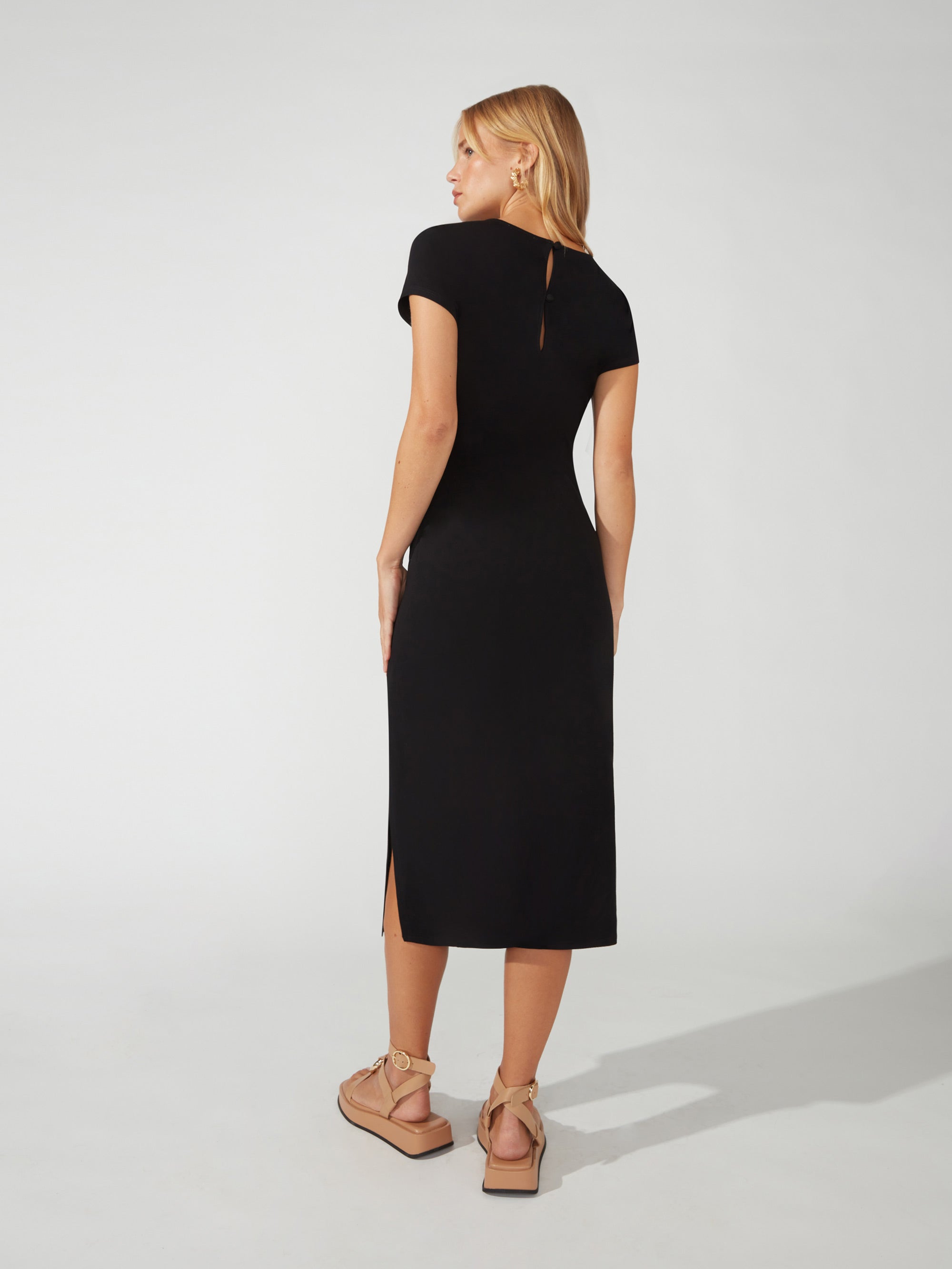 Short black 2025 jersey dress