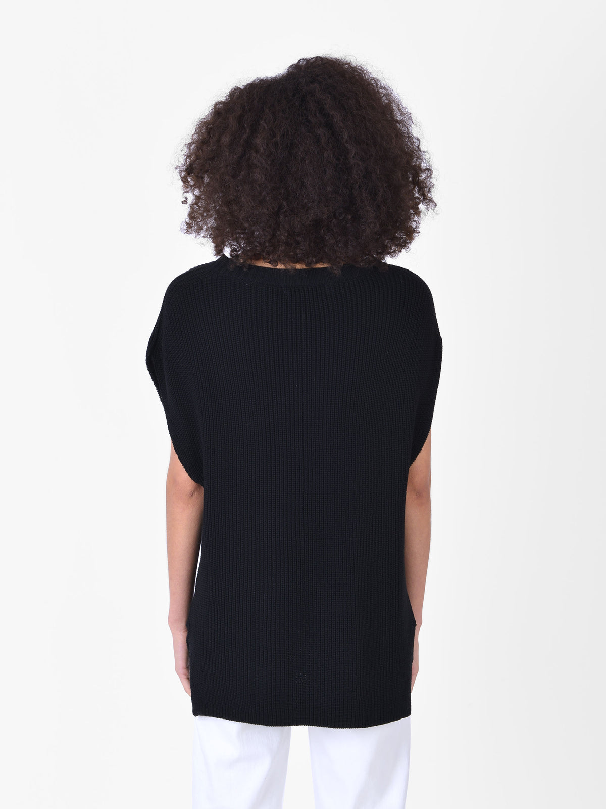 Black Knitted Vest Top