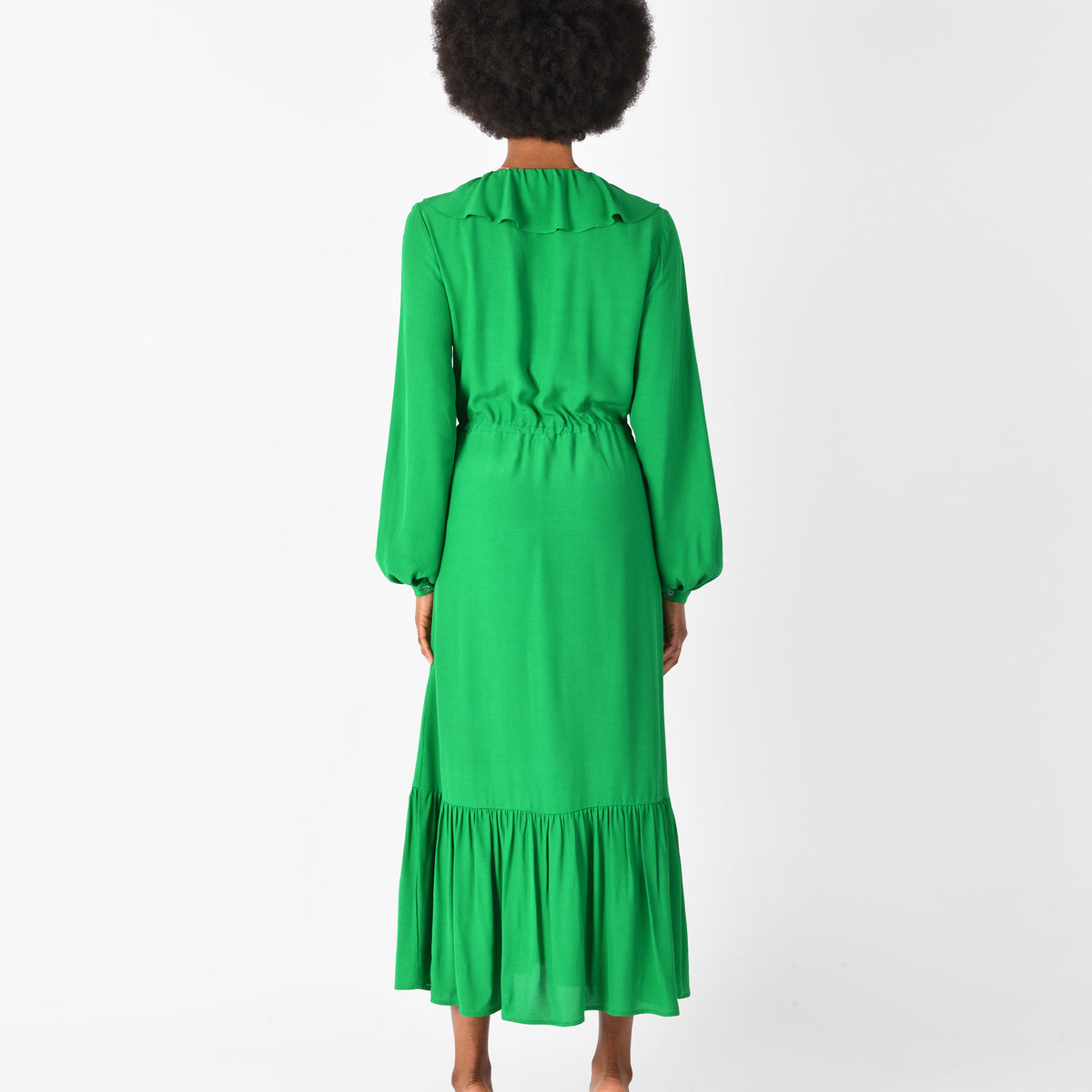 Green Frill Neck Shirt Dress – Ro&Zo