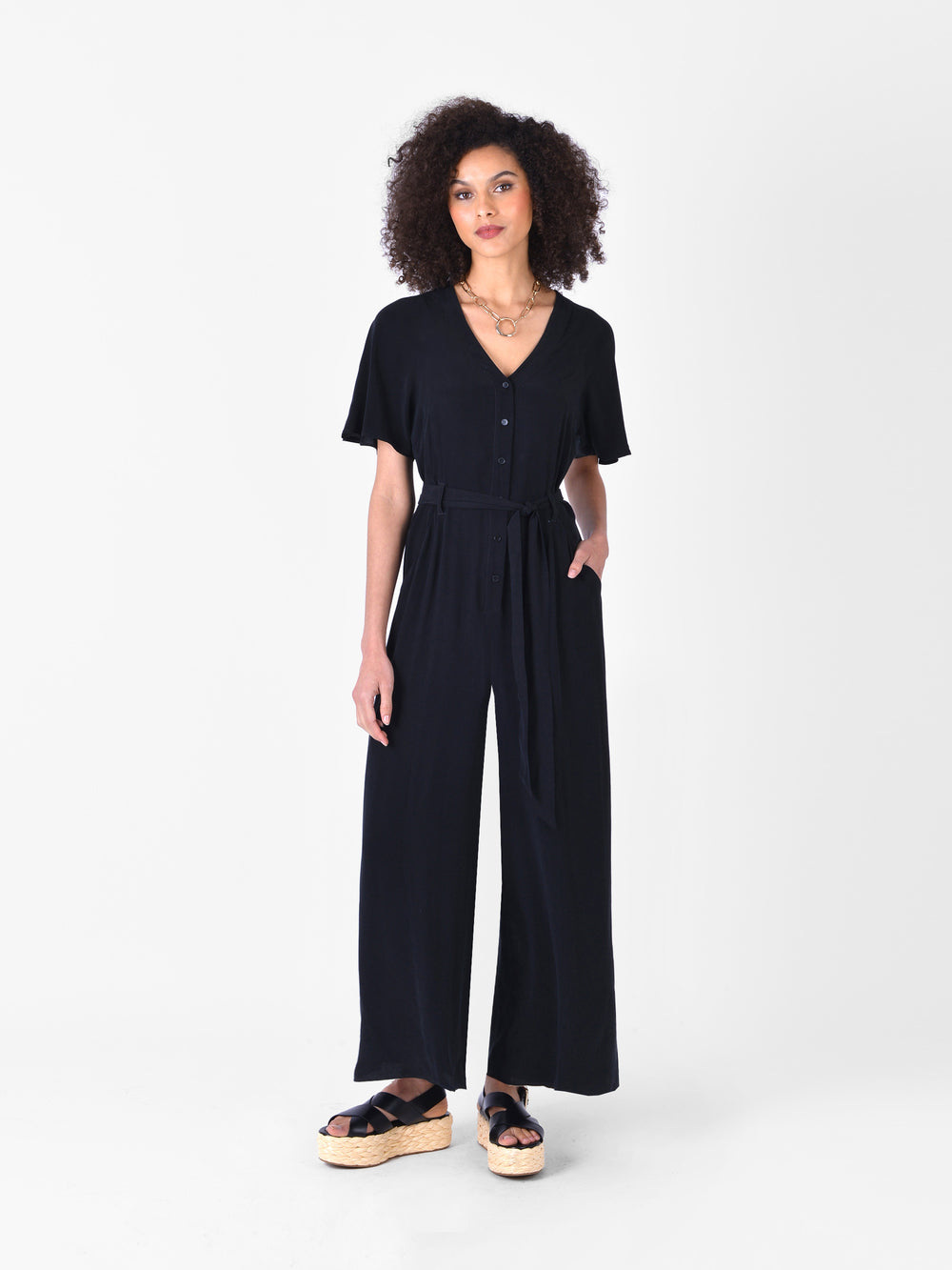 Button Through Jumpsuit