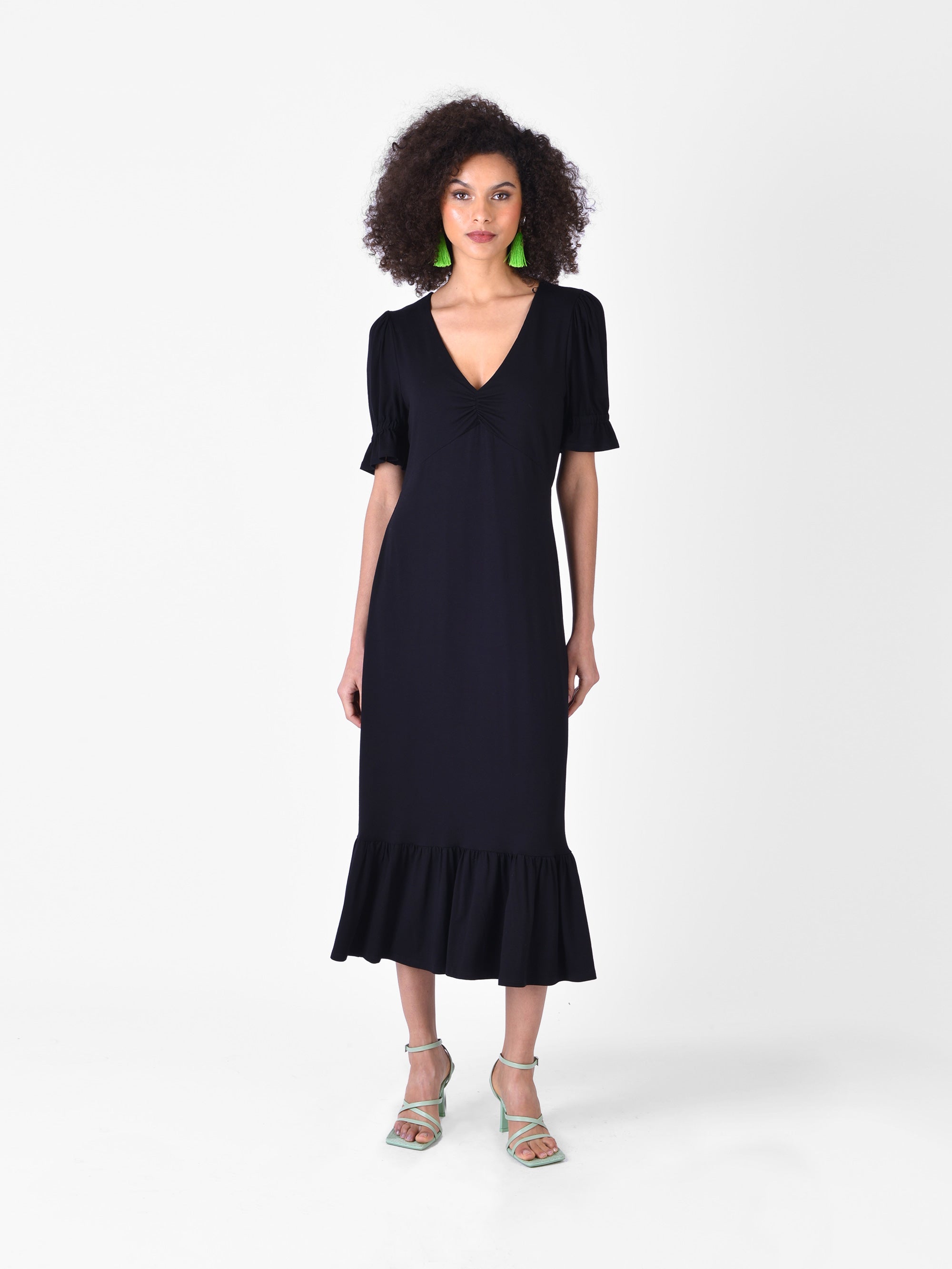 Ruched jersey cheap dress