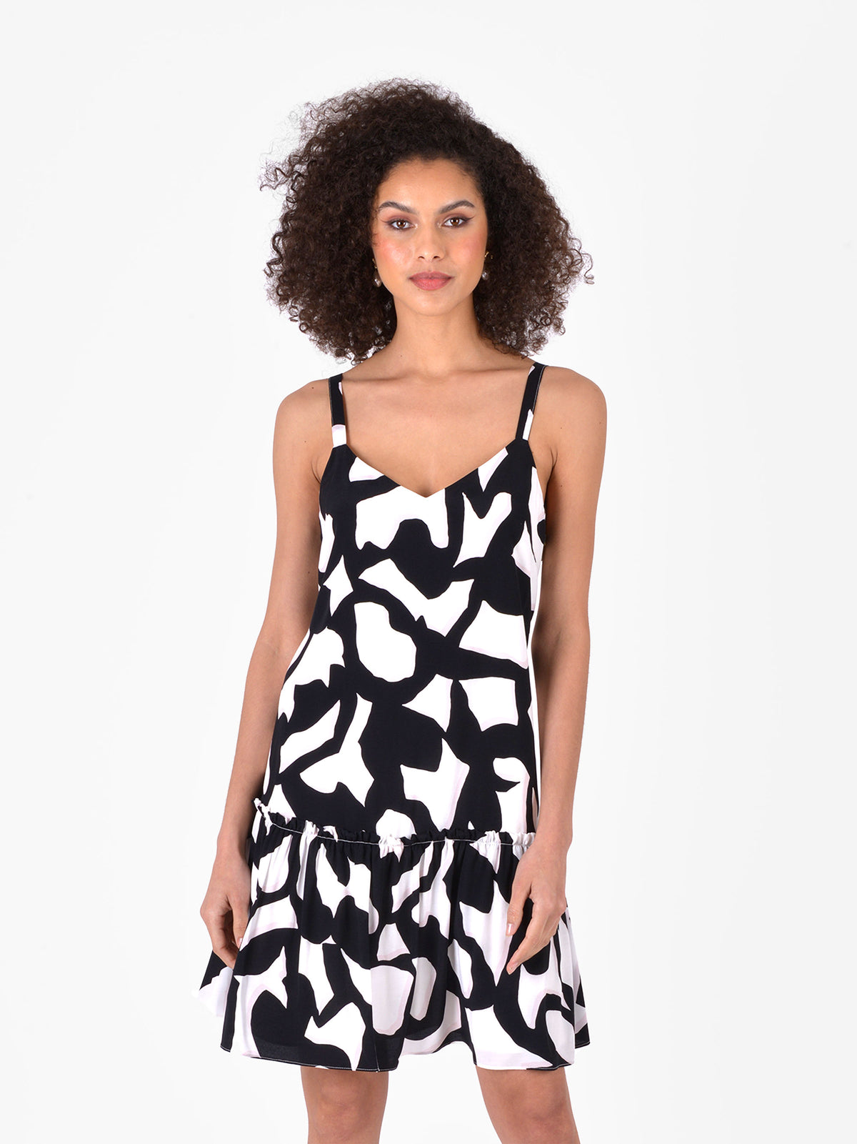 Abstract Print Short Cami Dress
