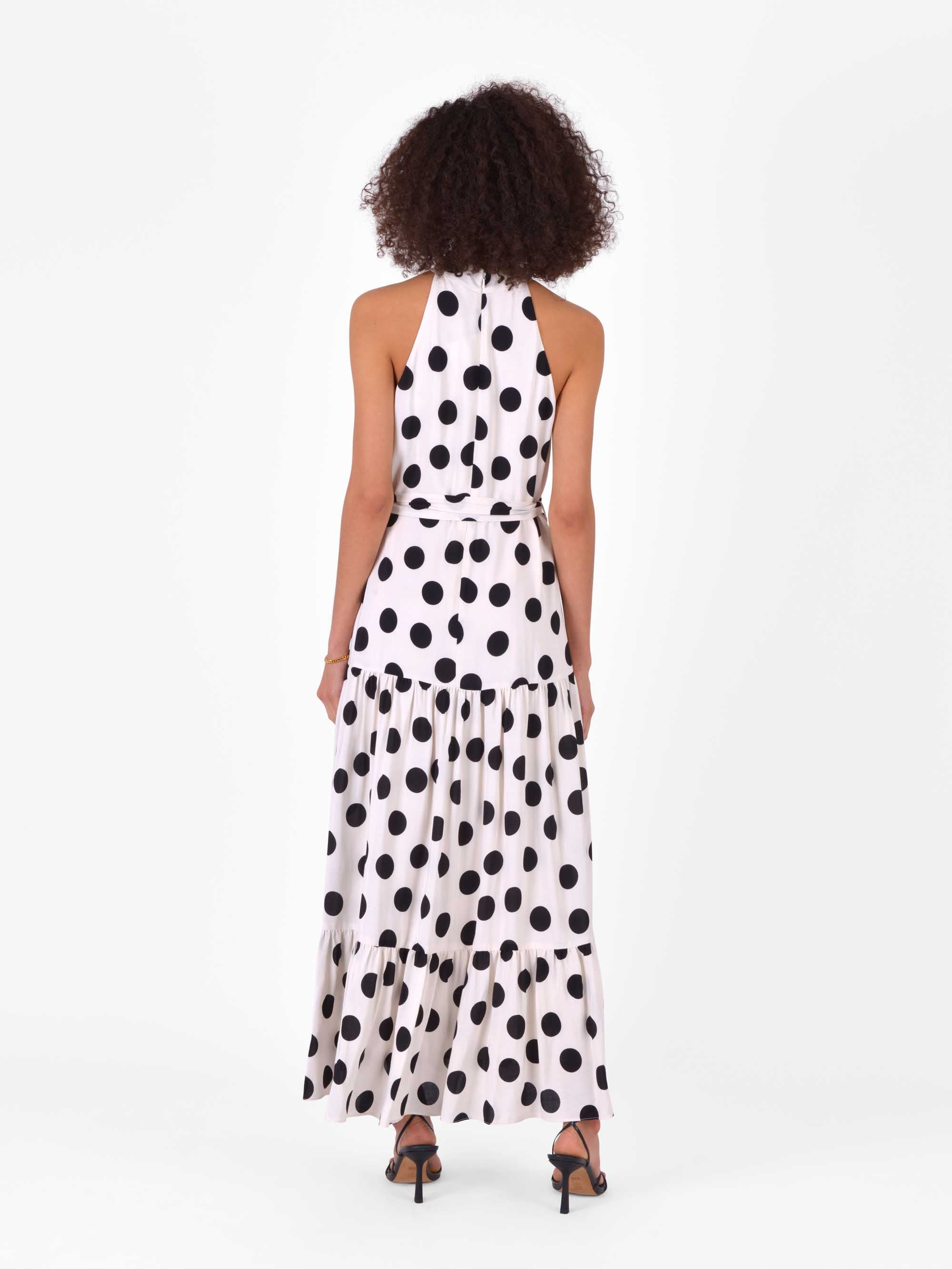 Spotty halter hot sale neck dress