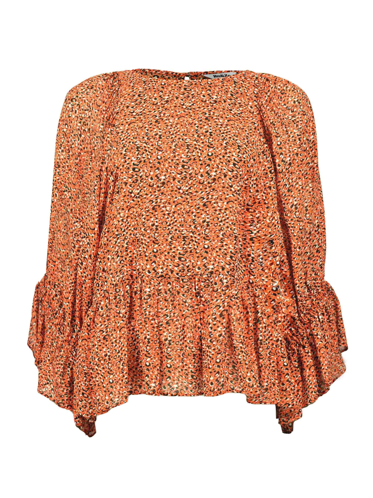 Dotty Print Blouson Sleeve Top