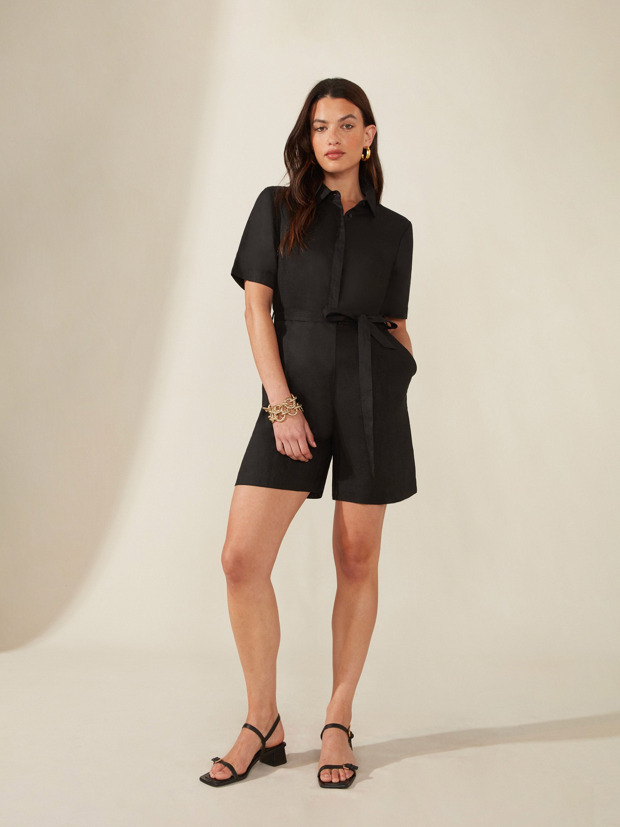 Black Linen Playsuit – Ro&Zo