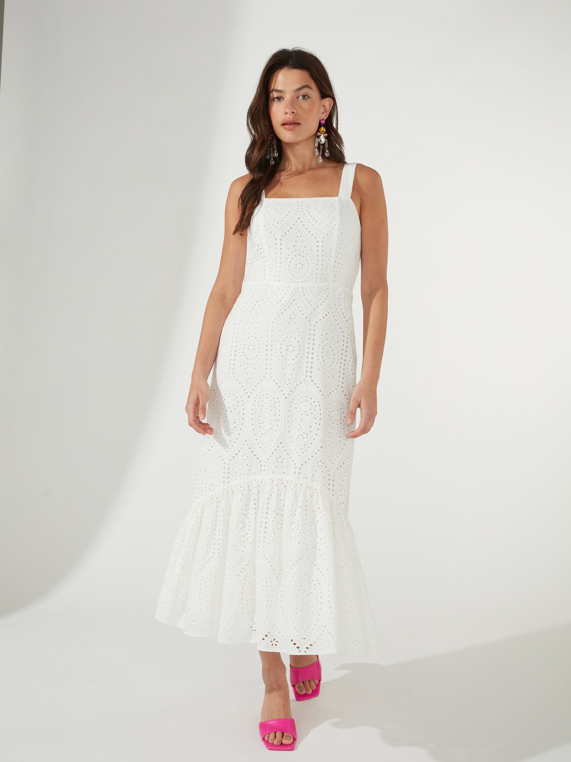 Banana republic eyelet midi sales dress