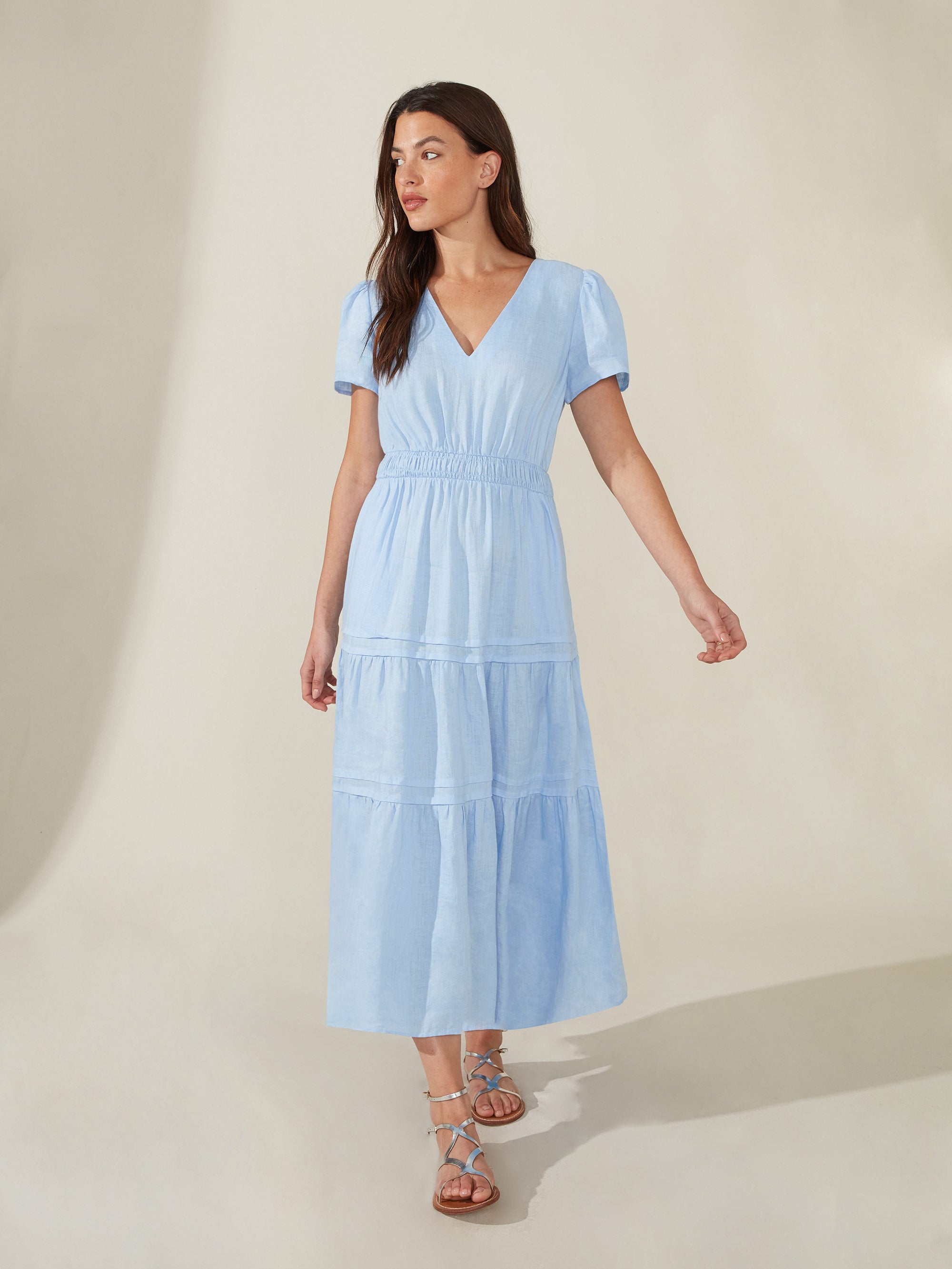 Sky blue clearance linen dress