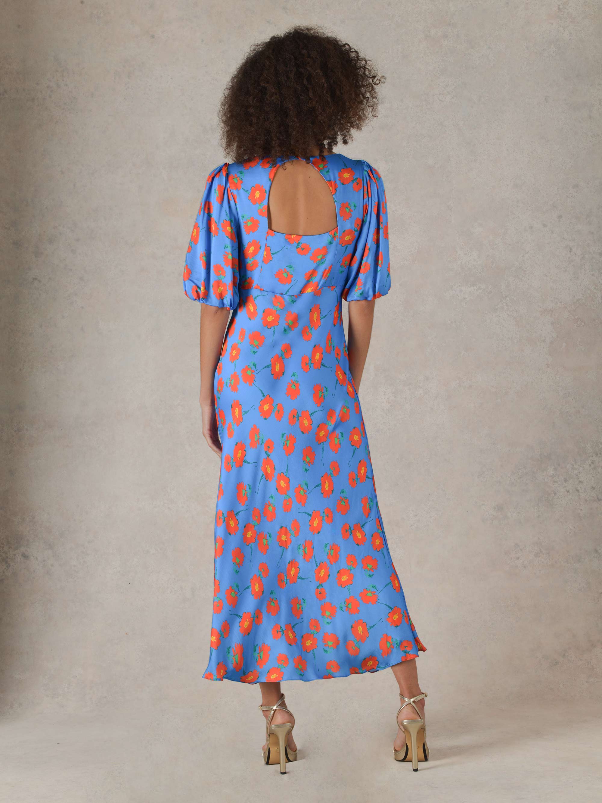 Evora Poppy Print Midi Dress – Ro&Zo