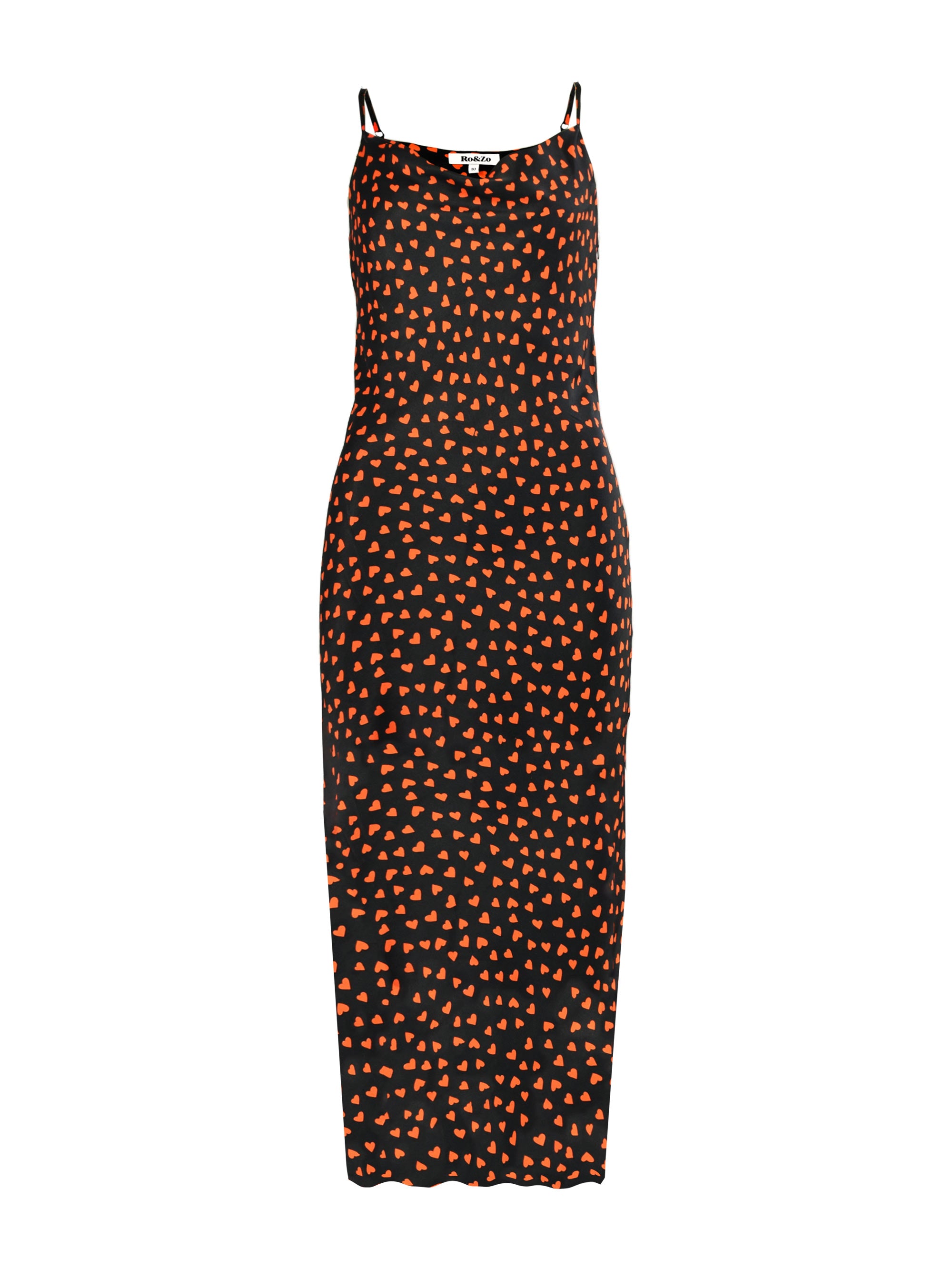 Heart Print Cami Midi Dress – Ro&Zo