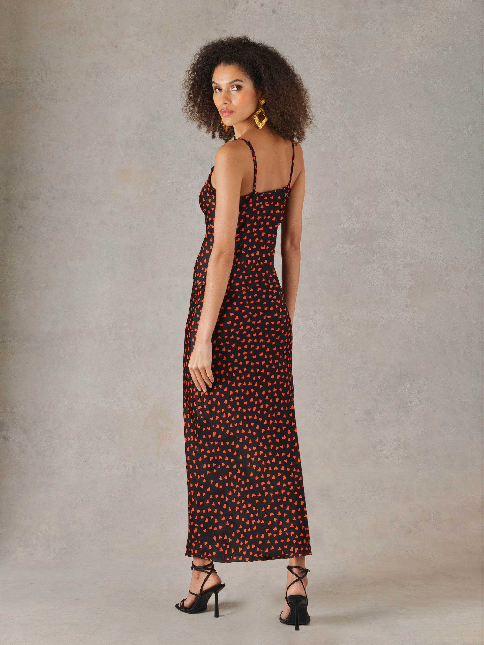 Heart Print Cami Midi Dress – Ro&Zo